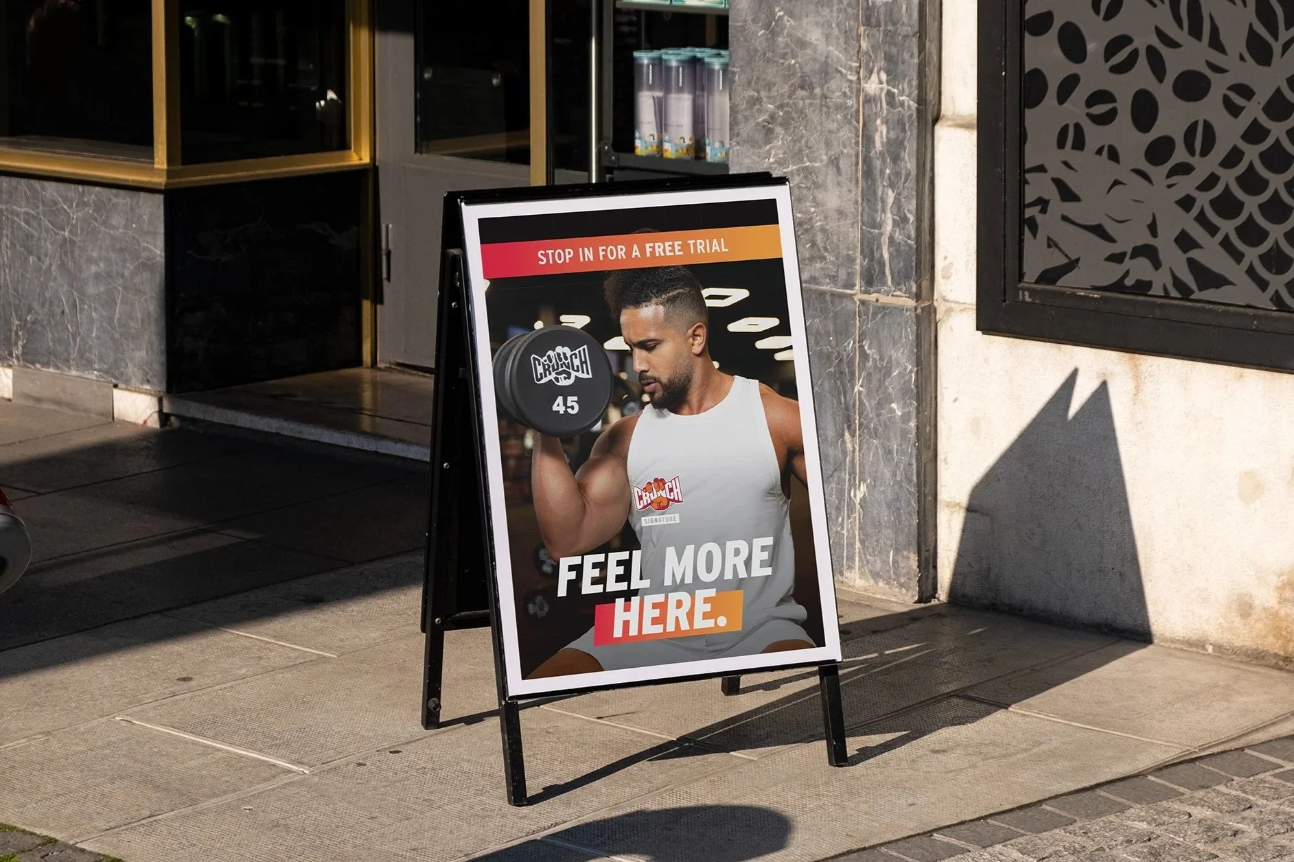 Sandwich Board for Feel More Campaign (Crunch Fitness)