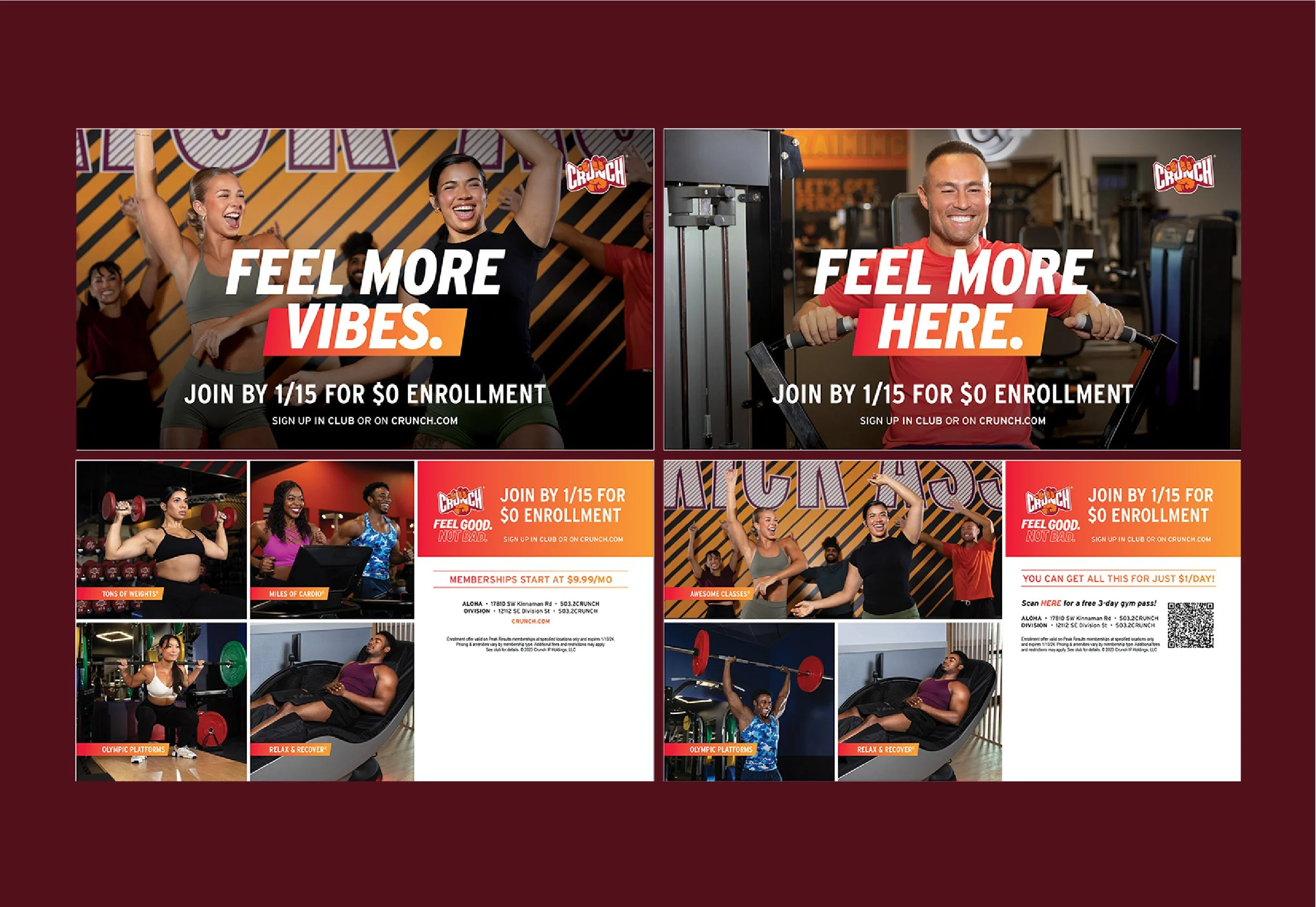 Direct Mail for Feel More Campaign (Crunch Fitness)