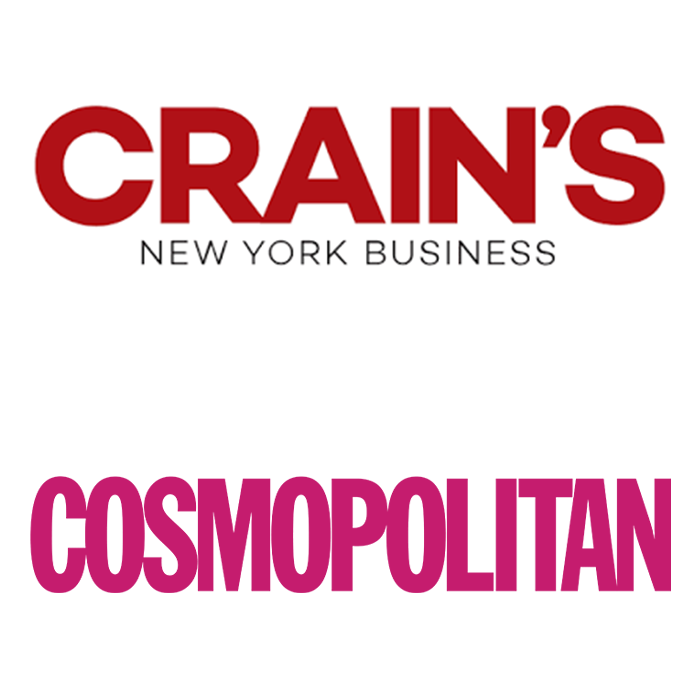 The image features the logos of Crain's New York Business and Cosmopolitan magazine.