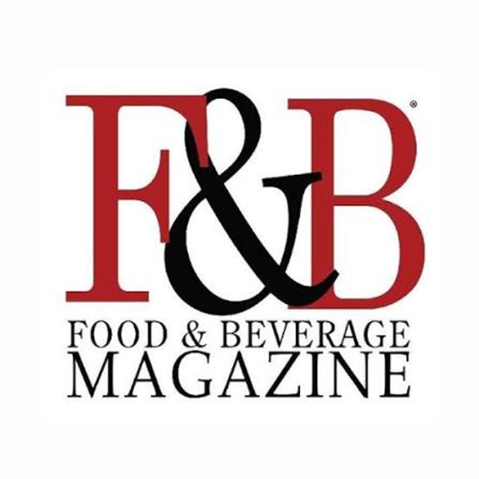 Logo for F&B Food & Beverage Magazine featuring red and black text.