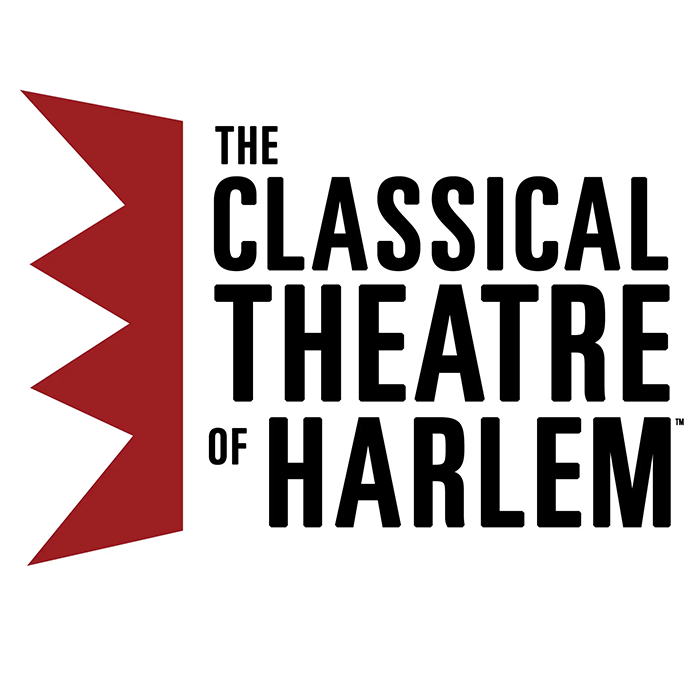 Logo for the Classical Theatre of Harlem featuring red triangles and black text