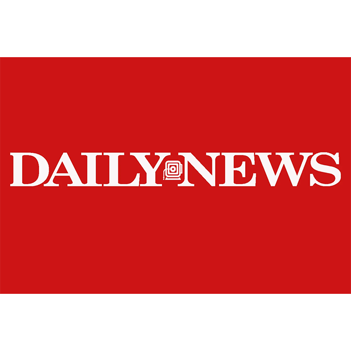 Red background with white text reading 'Daily News' in the center.