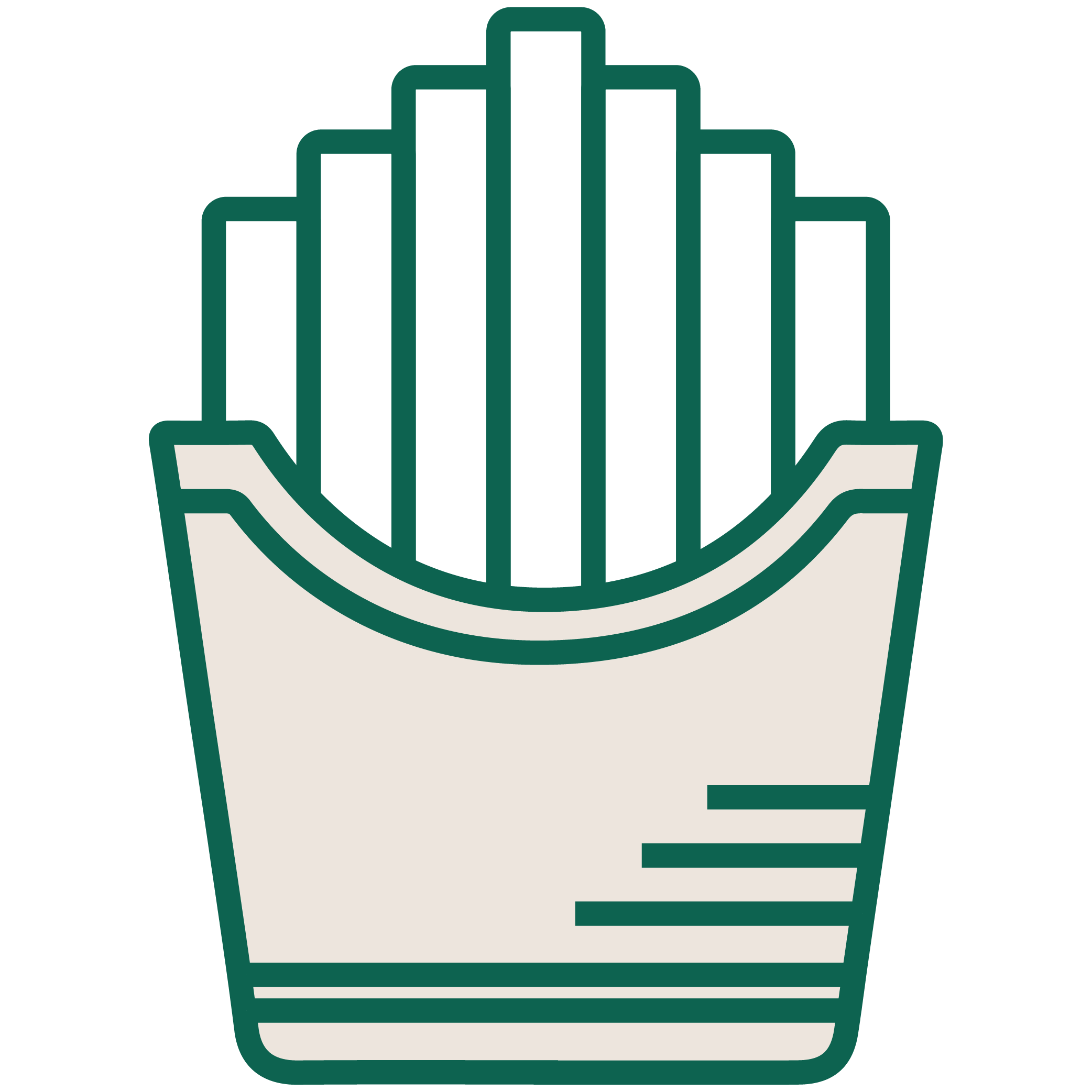 A graphic illustration of a hand holding a bar chart.
