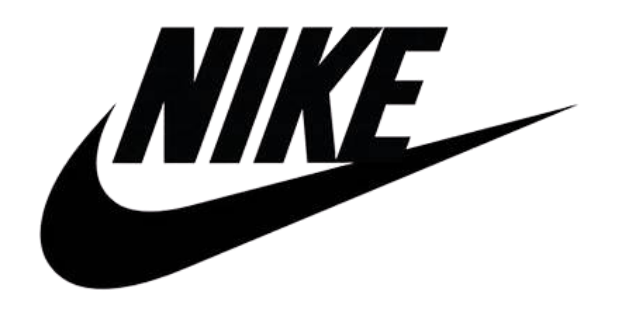 Black Nike logo with white background