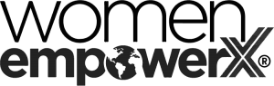 Black and white logo of the Women Empower X Conference.
