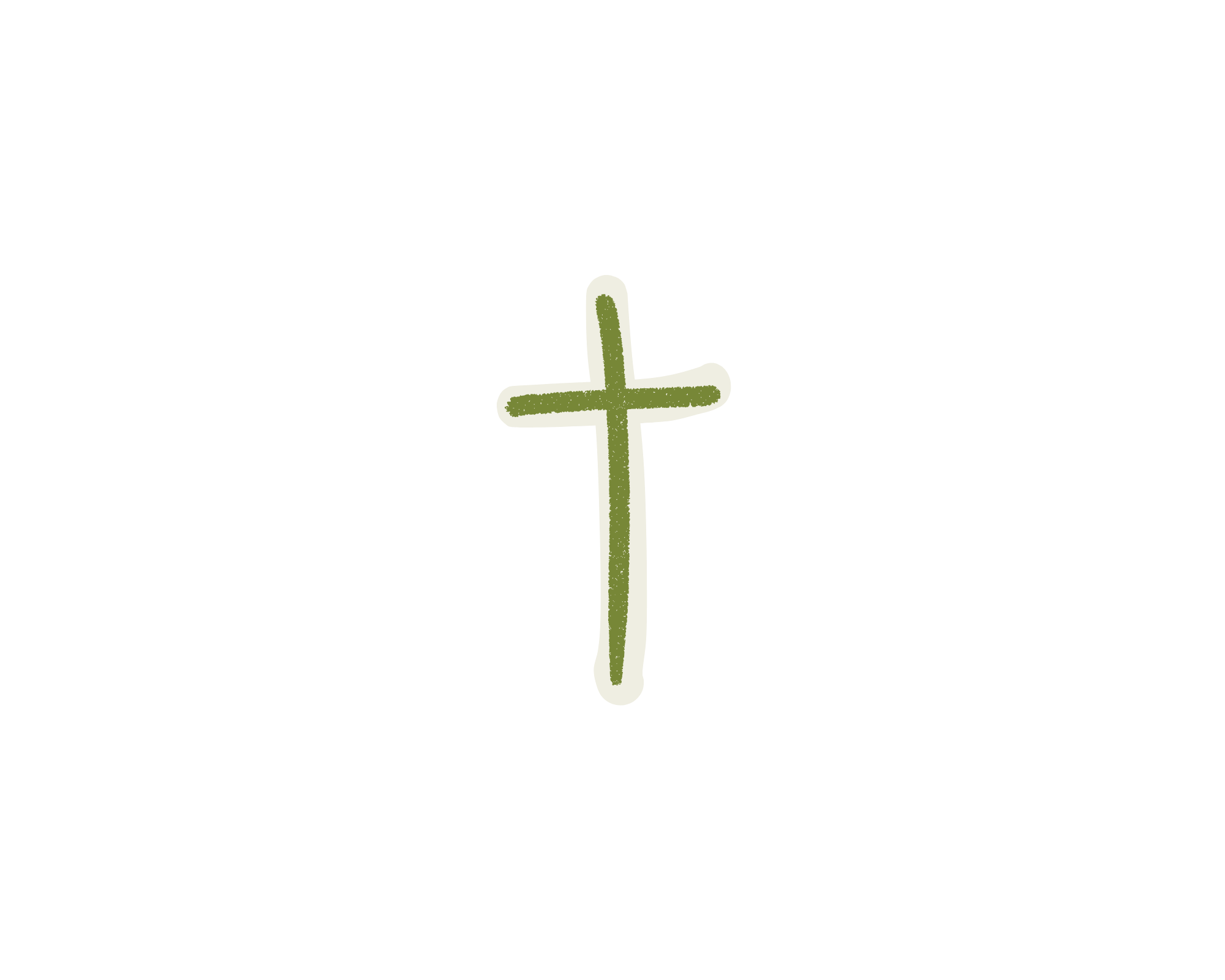 A simple diagram of a cross or plus sign, drawn with a chalk-like texture on a green chalkboard background.