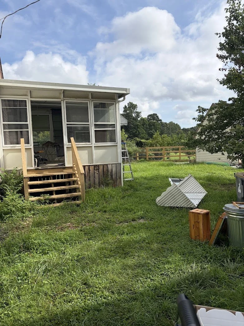 Enclosed porch conversion project - before.