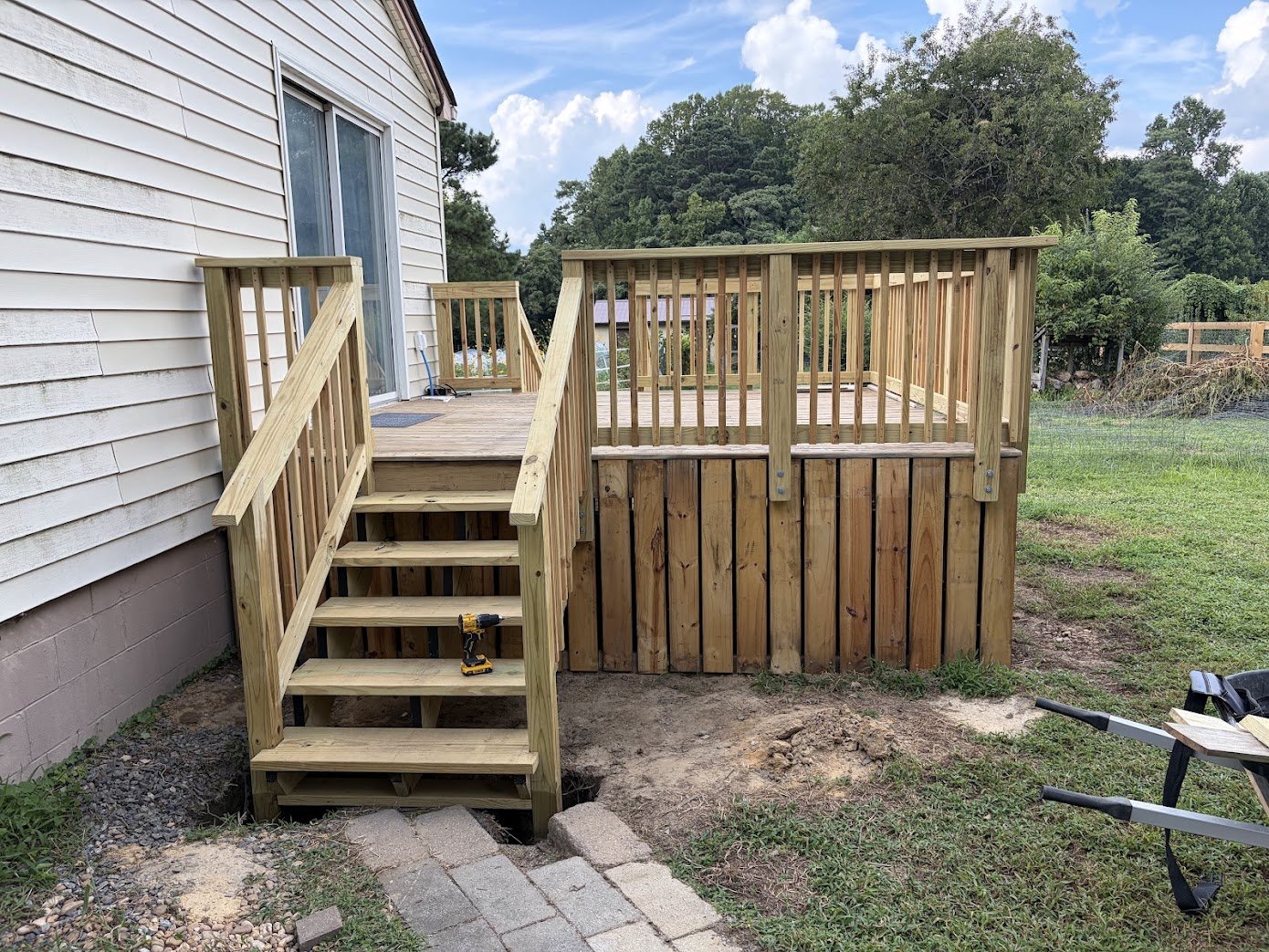 Deck Project - Enclosed porch conversion to wooden deck - after.