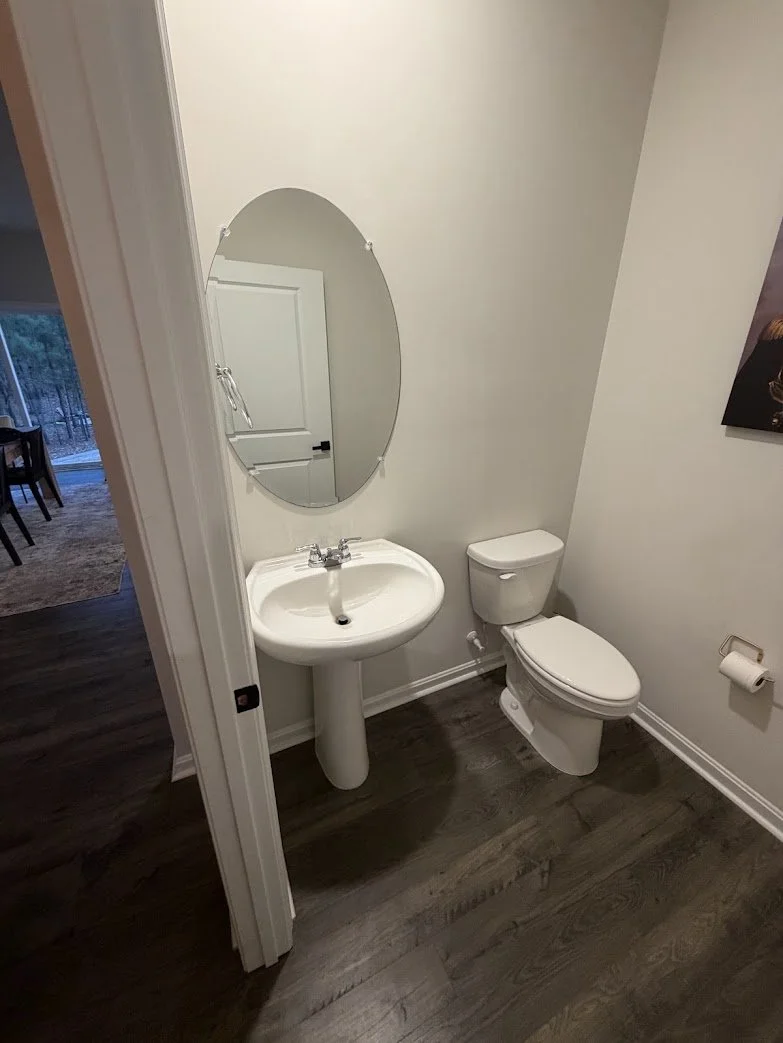Builder grade bathroom renovation - before.