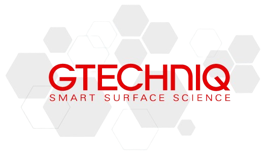 Logo for GtechIQ Smart Surface Science with a honeycomb pattern in the background.