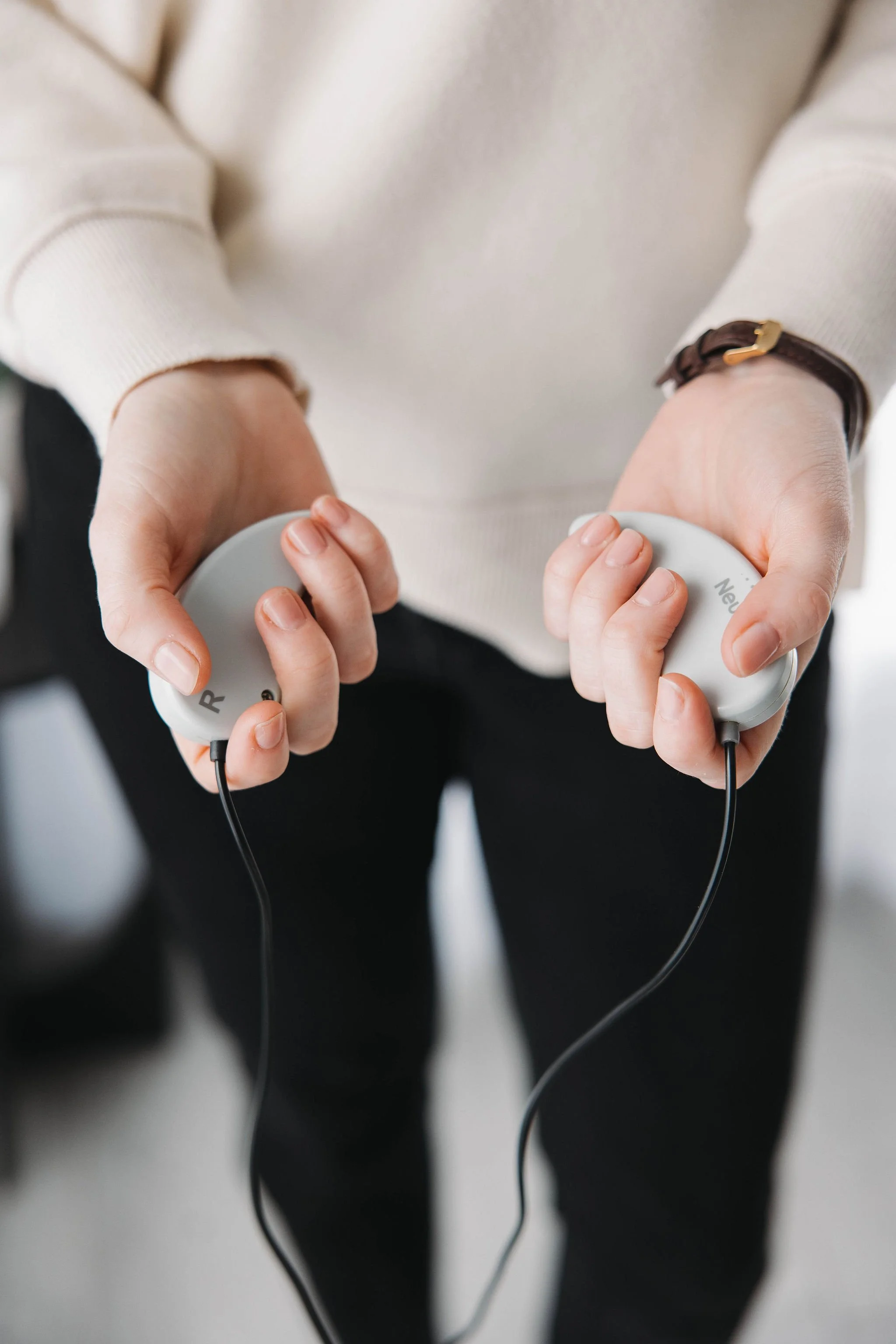Someone using equipment.