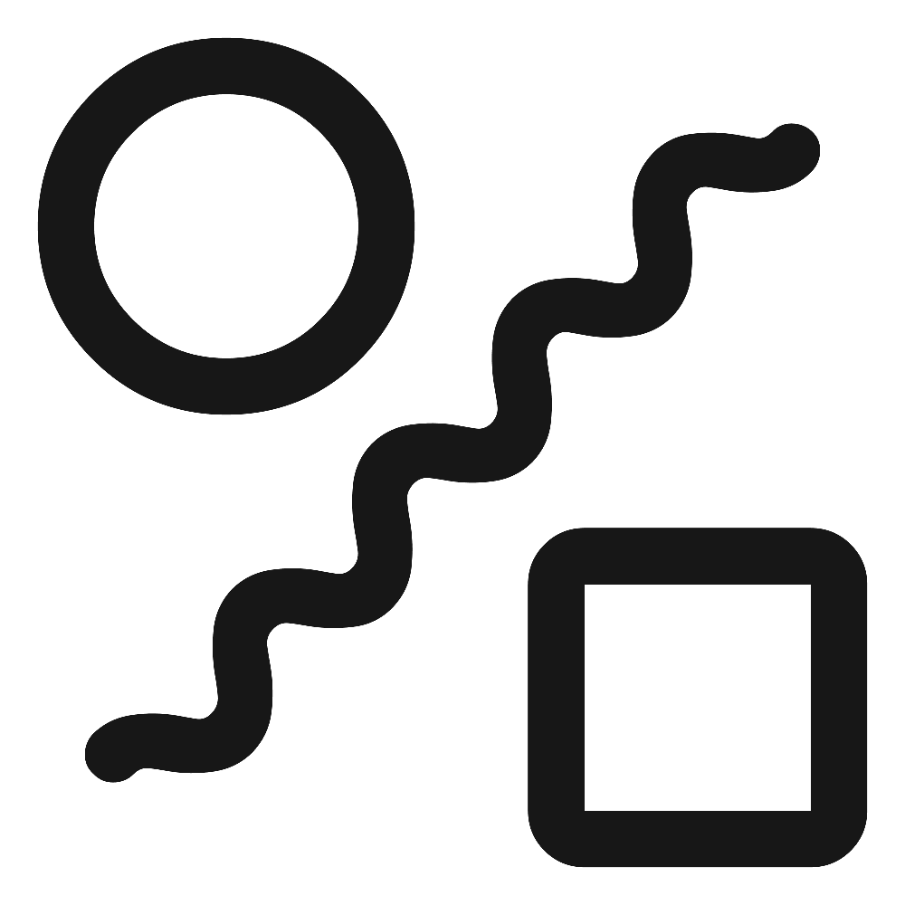 Icon representing a satellite dish with a wavy line connecting to a square, symbolizing communication or broadcasting.