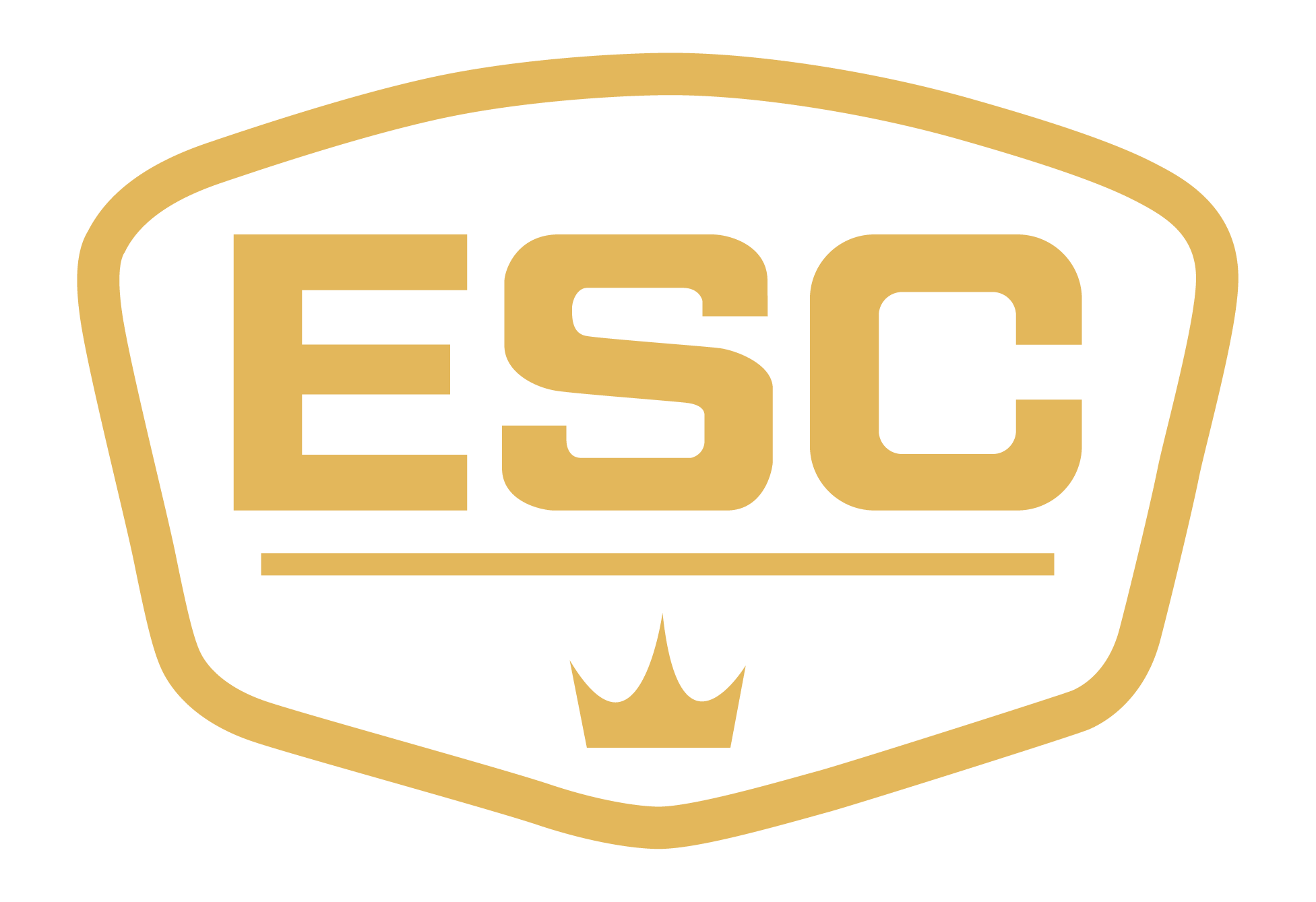 Gold-colored logo with the letters 'ESC' inside a speech bubble outline.
