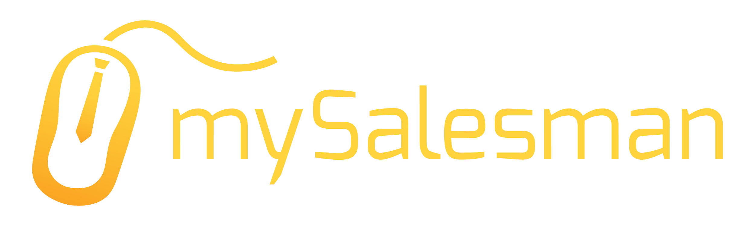 Logo with the words "My Salesman" in yellow and white text.