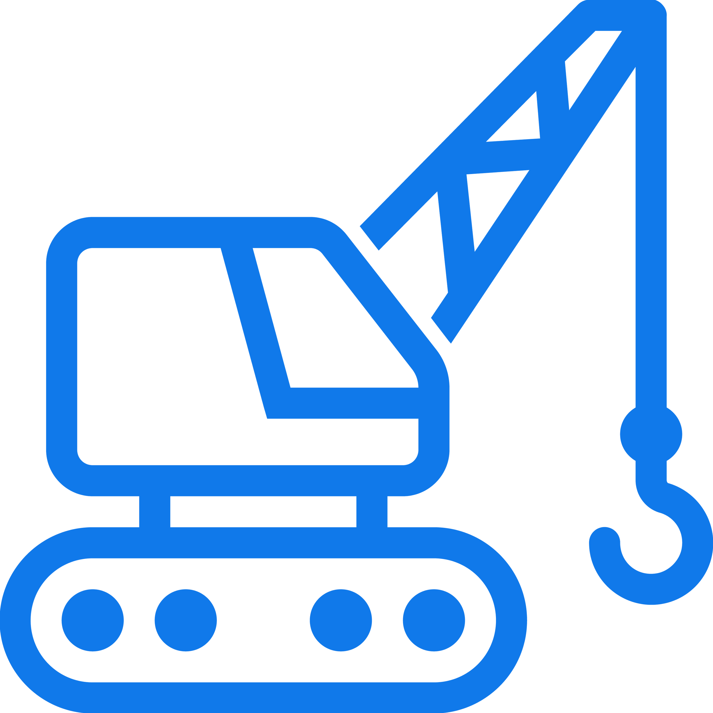 Blue line icon of a construction crane, representing managed IT services, secure document routing, and automated project workflows for the construction industry.