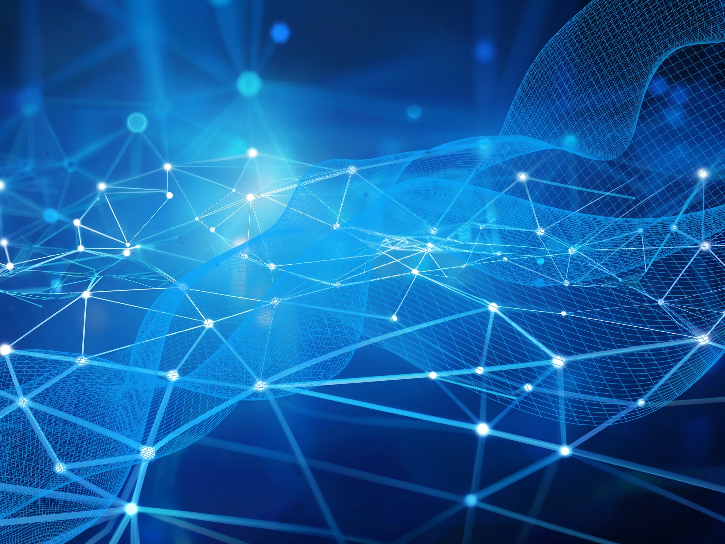 Abstract digital network architecture representing FusePoint enterprise IT strategy and secure AI governance solutions.