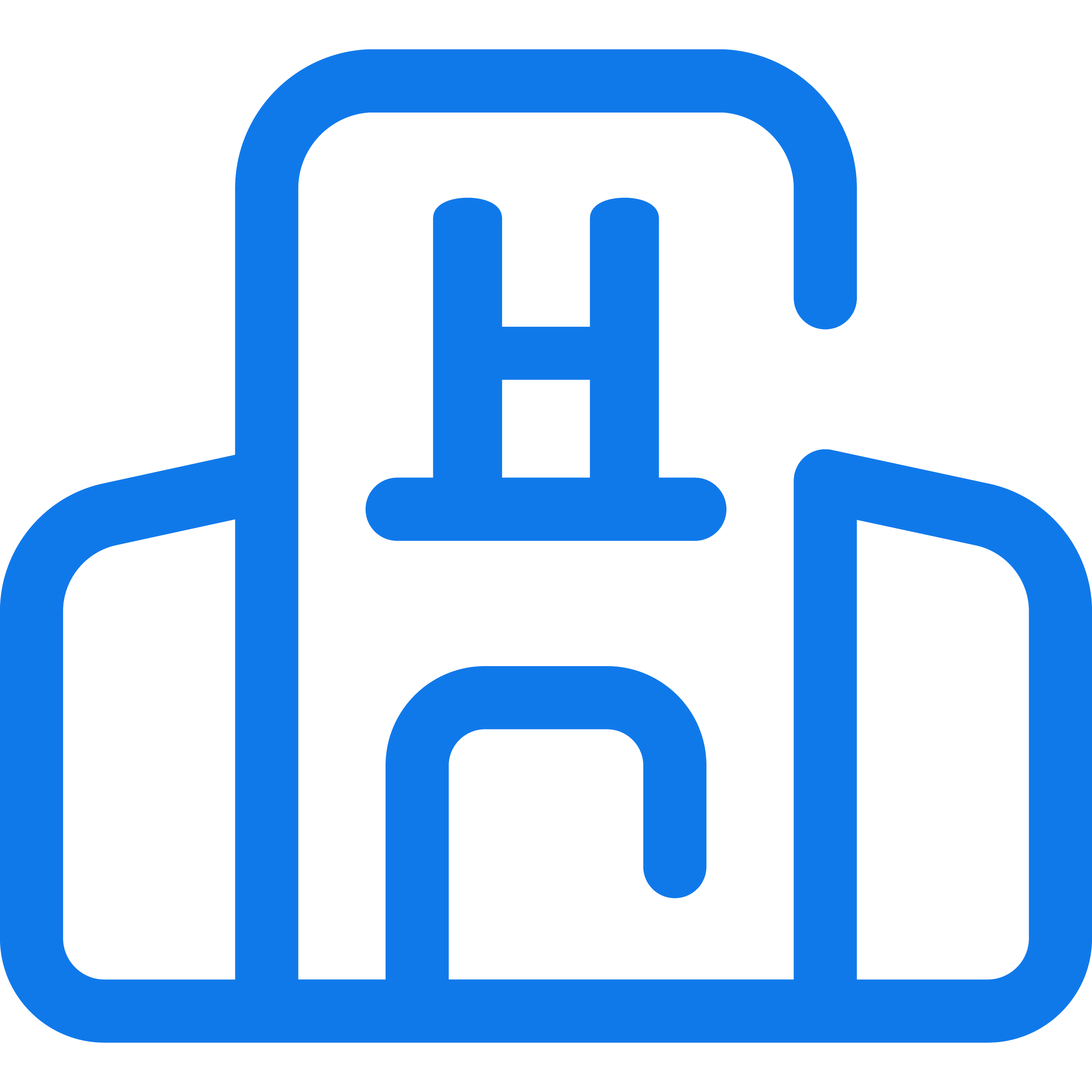 Blue line icon of a medical facility, representing secure healthcare IT solutions, HIPAA compliance, and automated patient data workflows.