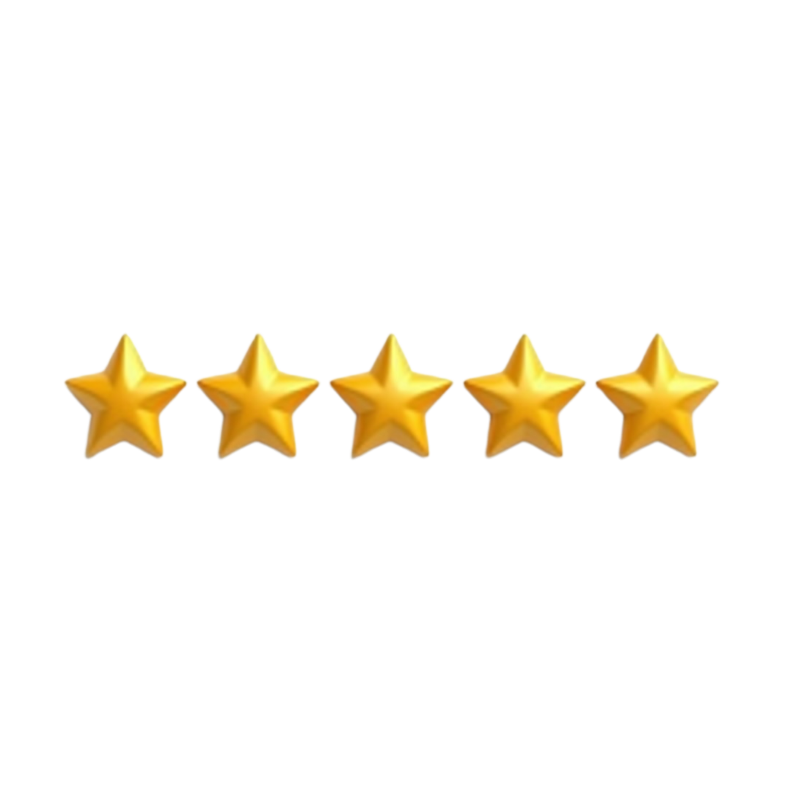 Five gold stars in a row, representing a five-star rating.