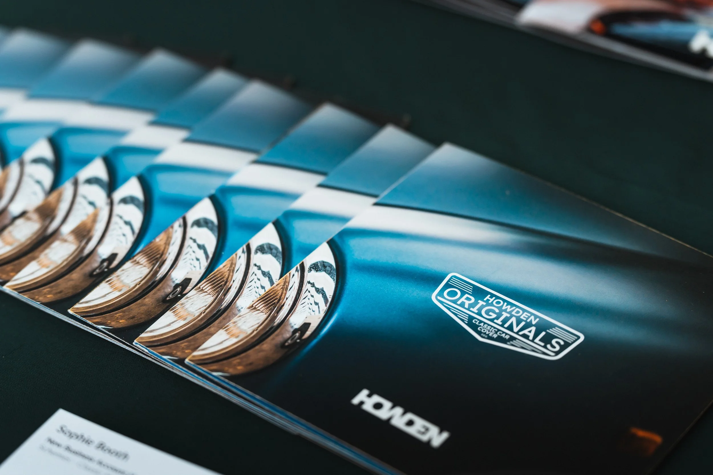 A pack of Howden Originals classic car covers with a black background and a sticker in the lower right corner.