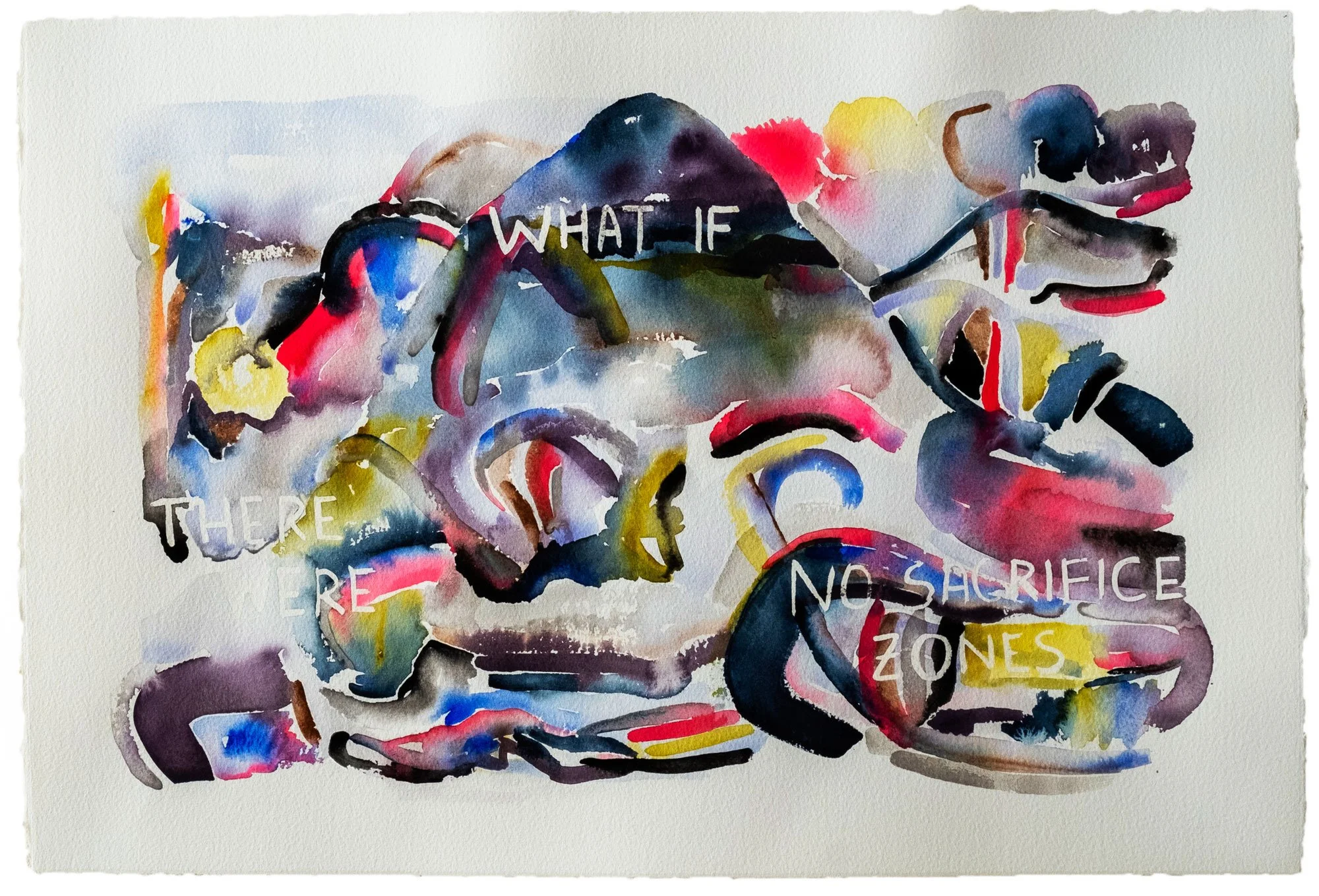 what if there were no sacrifice zones (watercolor on paper, 22" x 15" (2021)
