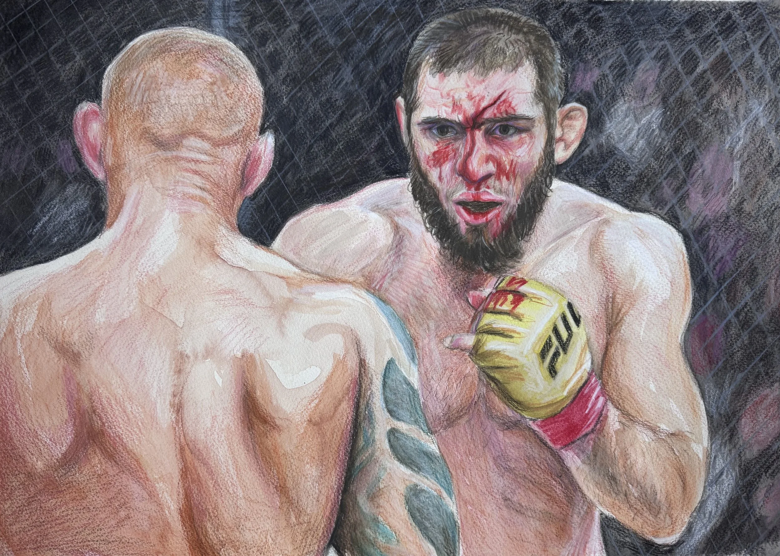 Deep Waters, 19"x14", watercolor and colored pencil on paper, 2026, available