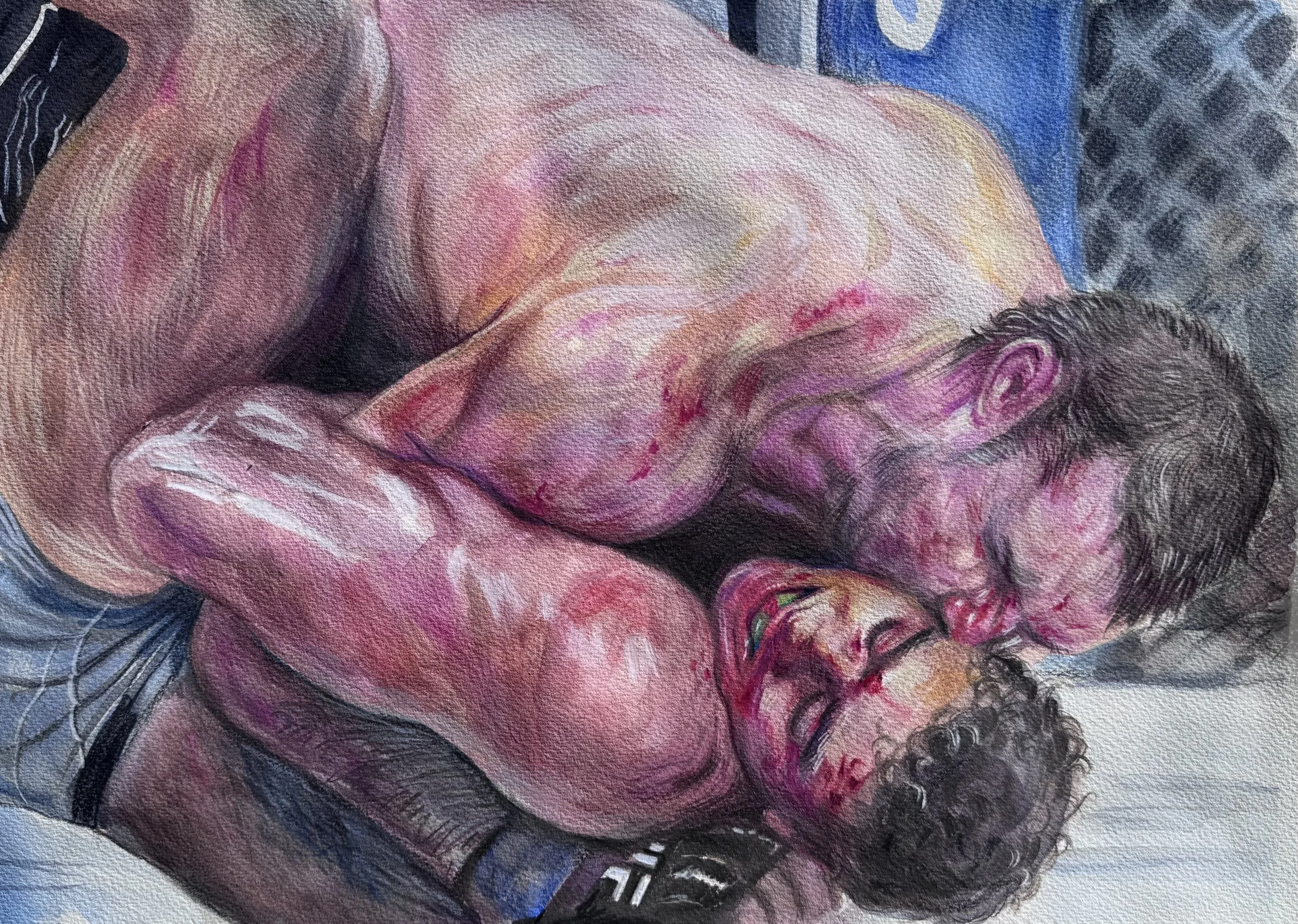 Luke's Farewell, 18"x13", watercolor and colored pencil on paper, 2026, sold/private collection