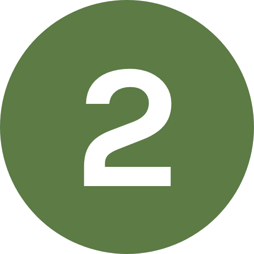 Green circle with the number 2 in white.