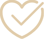 Icon of a heart with a checkmark inside