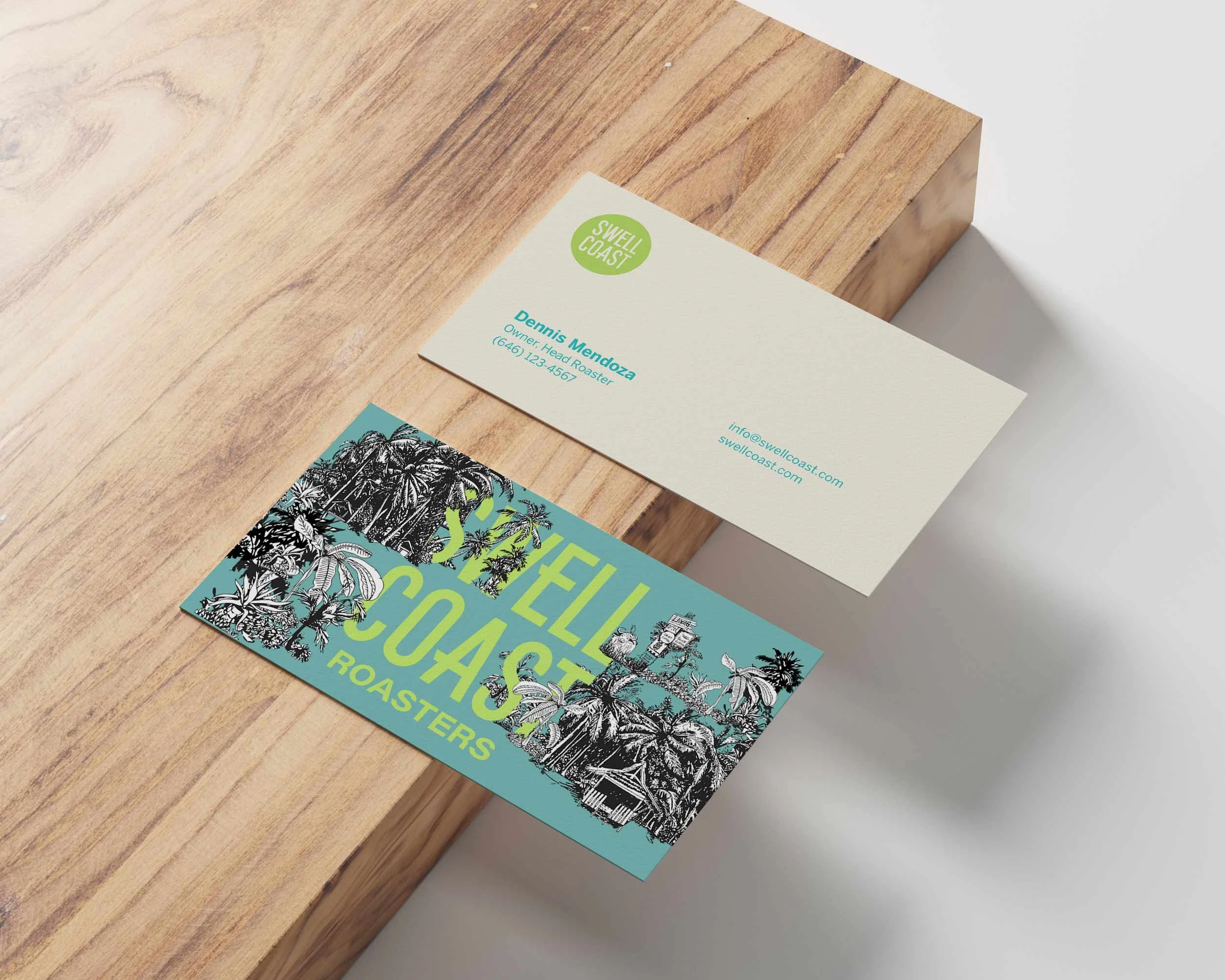 Custom business card design for a coffee shop based in Brooklyn