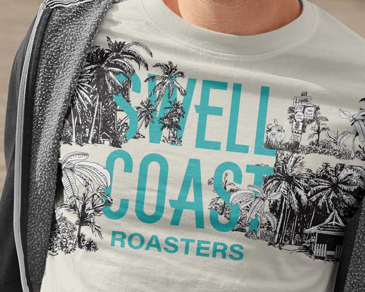 Custom coffee shop merchandise