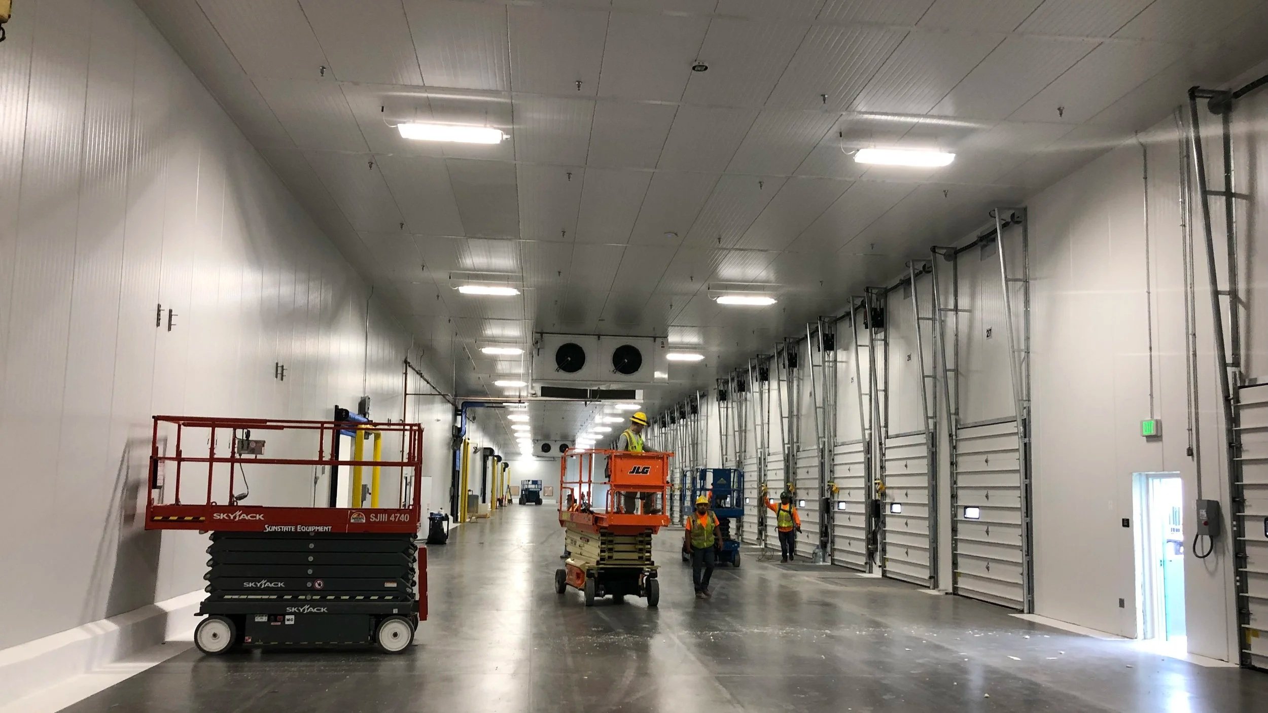 warehouse space with garage doors