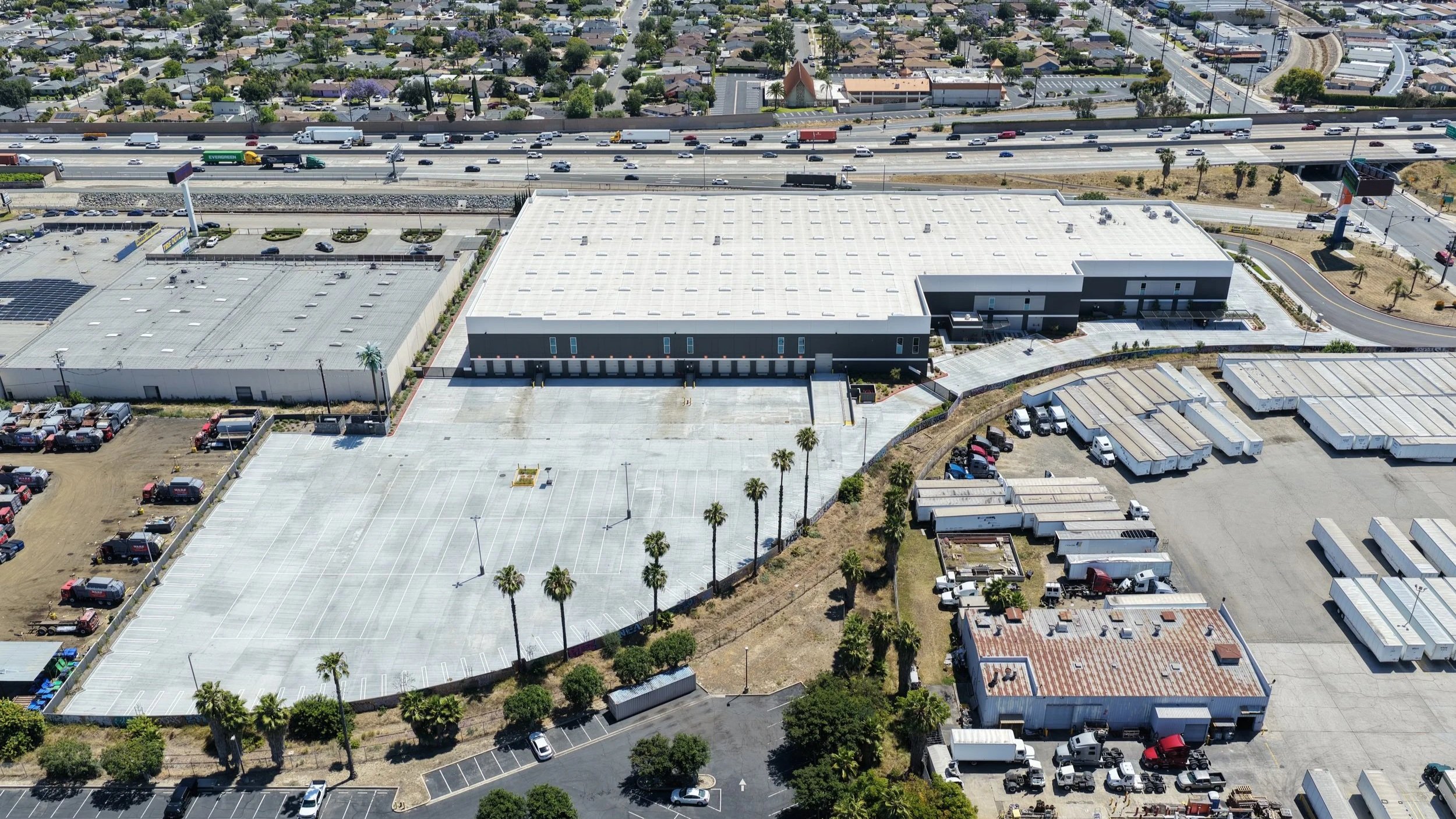 aerial shot of distribution center