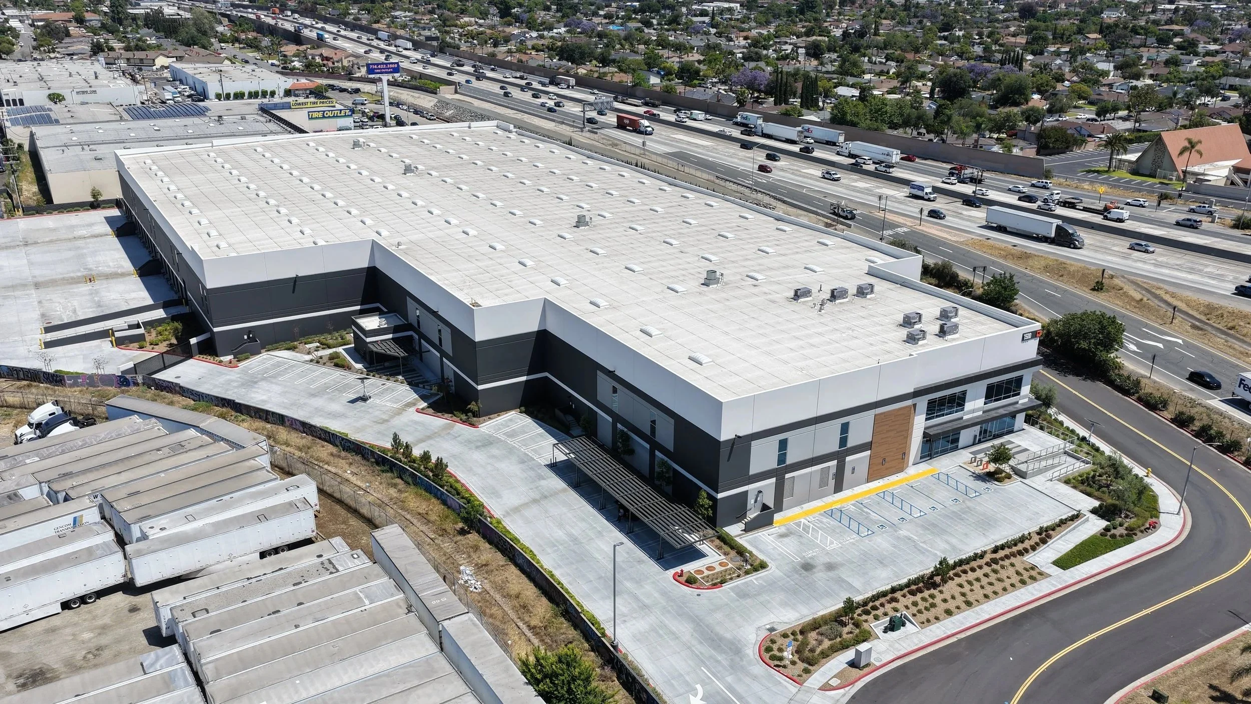 aerial shot of distribution center
