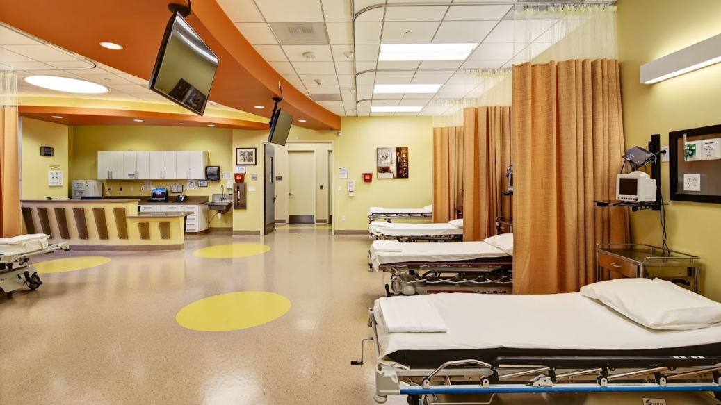medical office with beds for patients