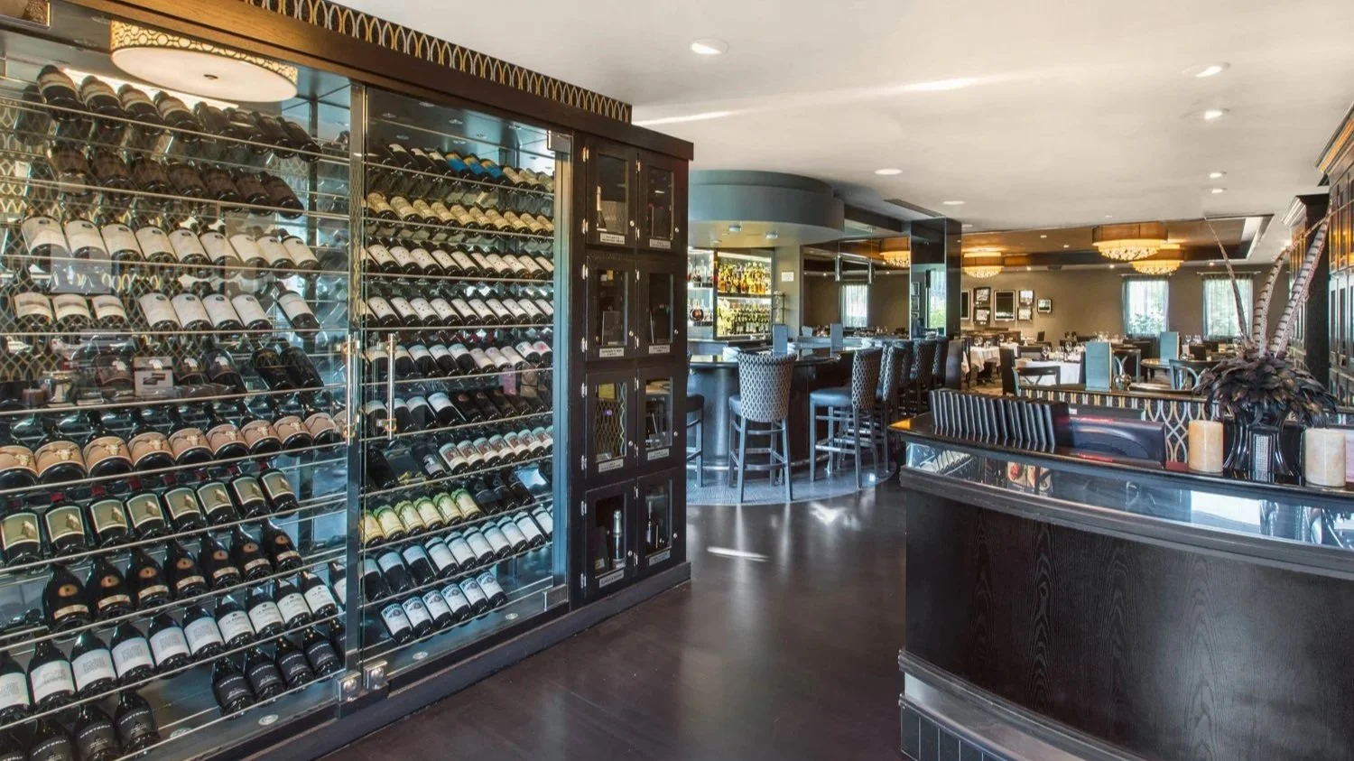 restaurant wine storage and bar