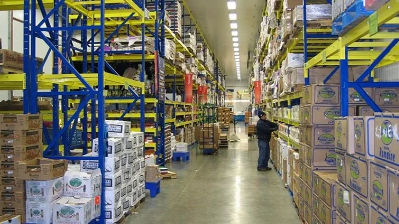 stocked warehouse shelves
