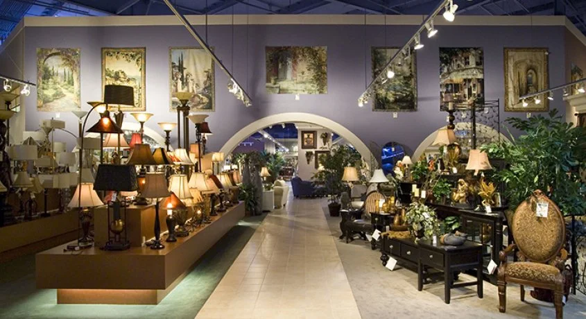 showroom full of lamps