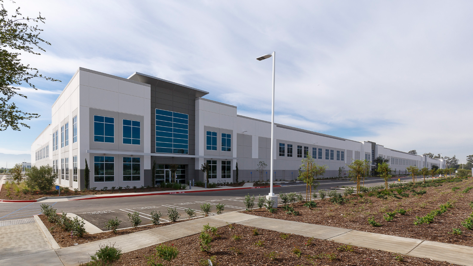 wide exterior shot of a commercial building