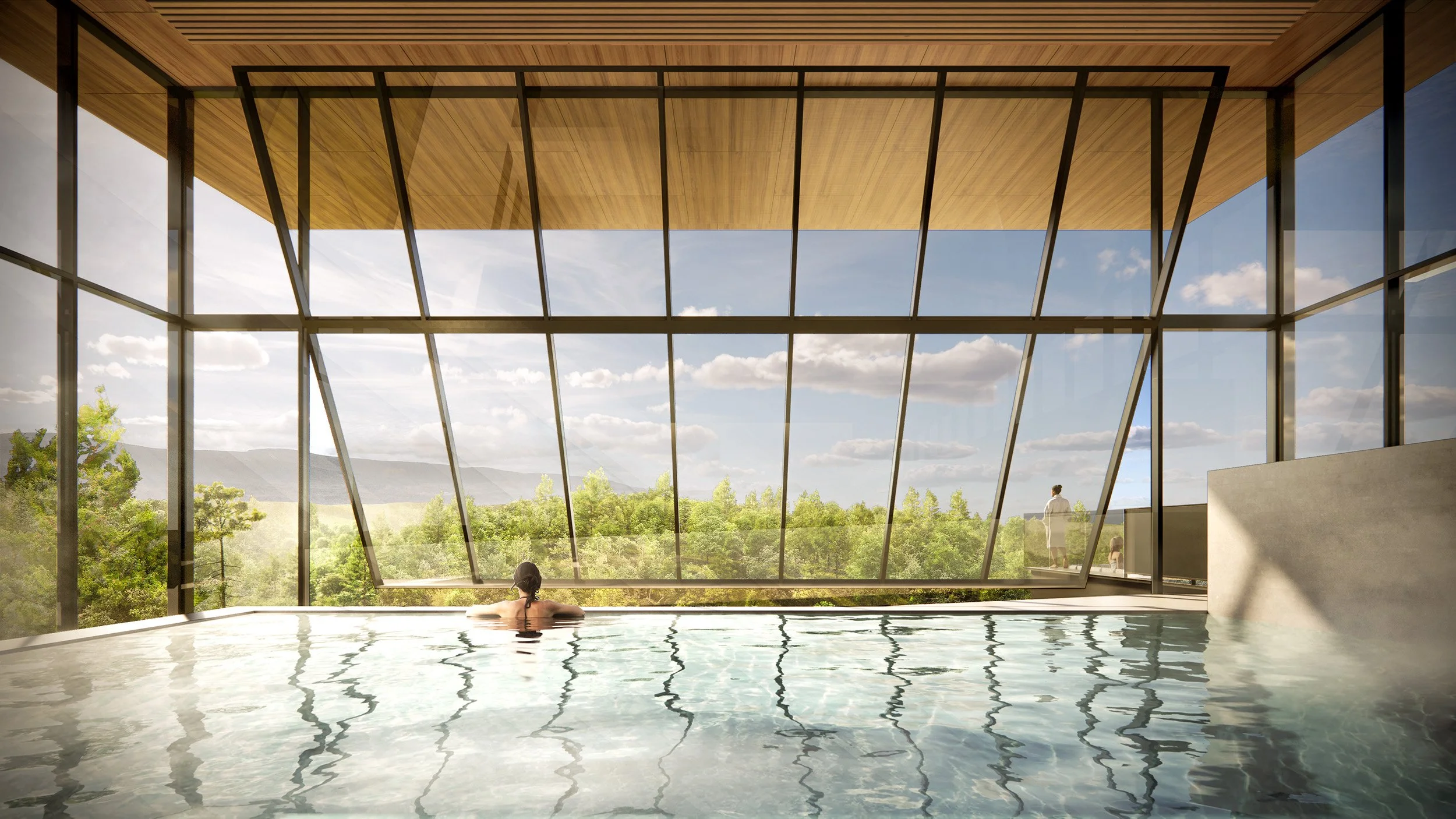 Shenandoah Nature Resort in Star Tannery, Virginia, a luxury wellness retreat designed by Olson Kundig, Marlon Blackwell Architects, Clodagh Design, and Coen & Partners.