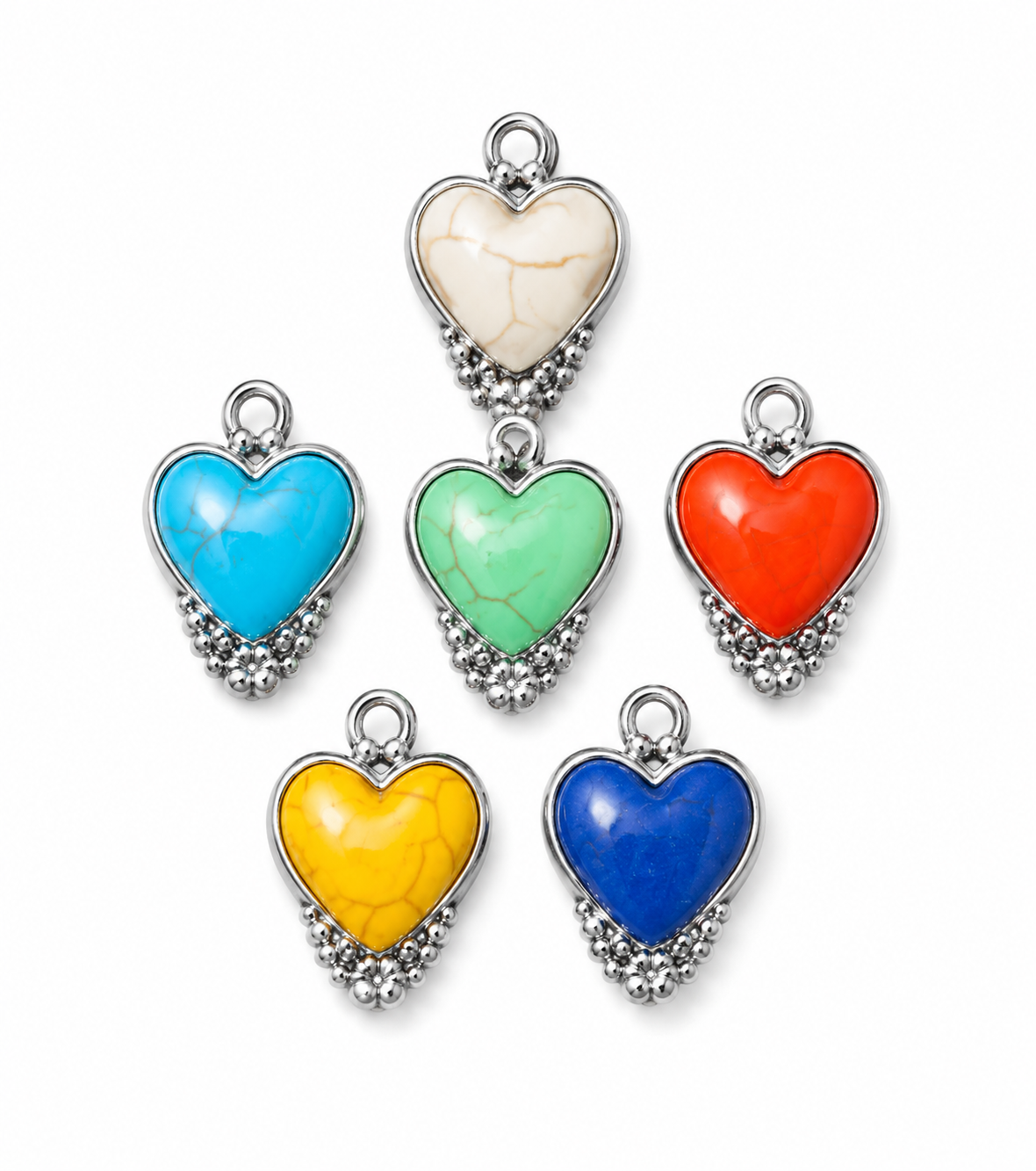 Charms- Heart Stones