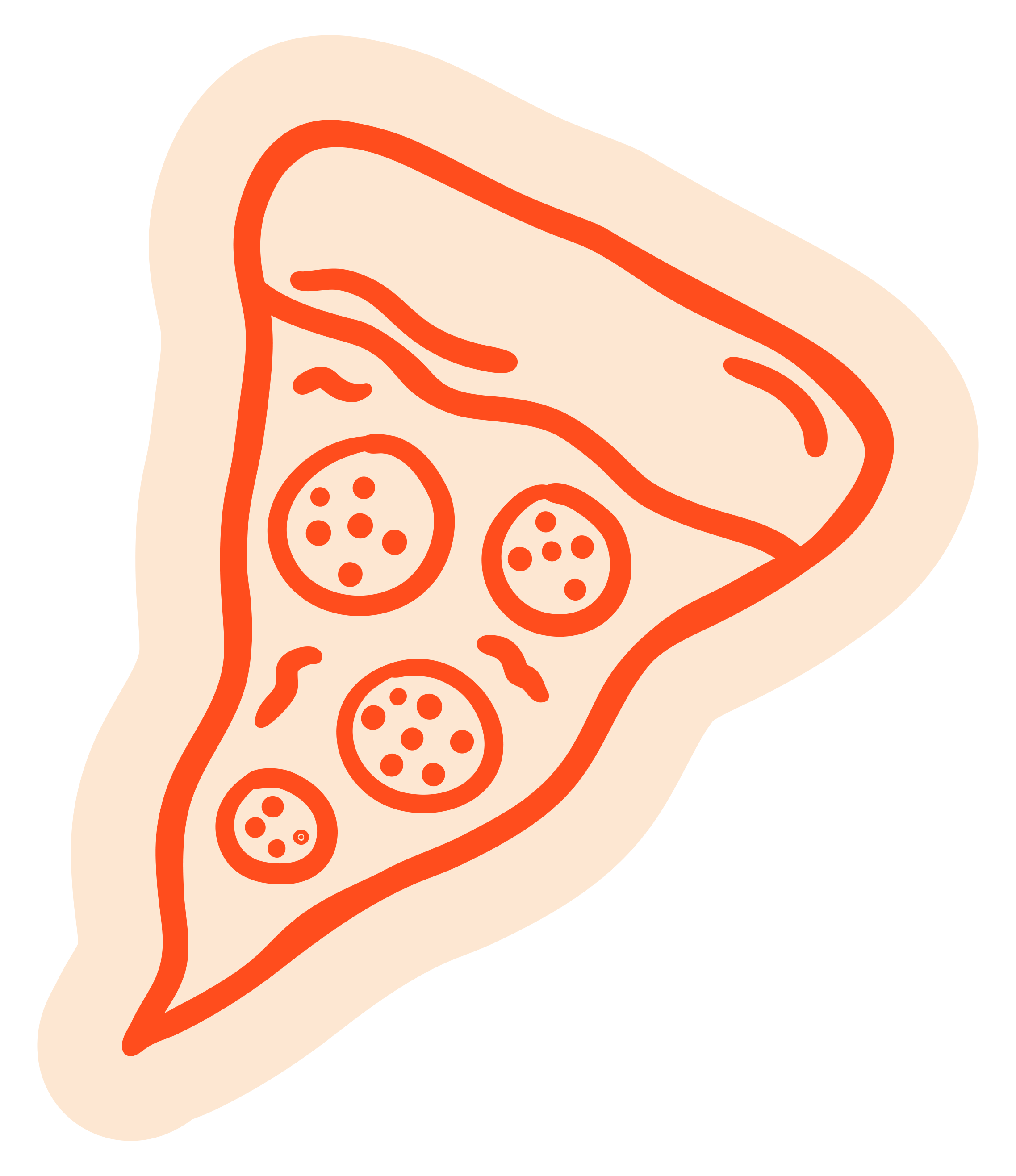 Illustration of a a slice of pepperoni pizza for Hand It Down Kid to Kid Resale Shop in Santa Cruz, CA (by illustrator, Dorey Kronick)