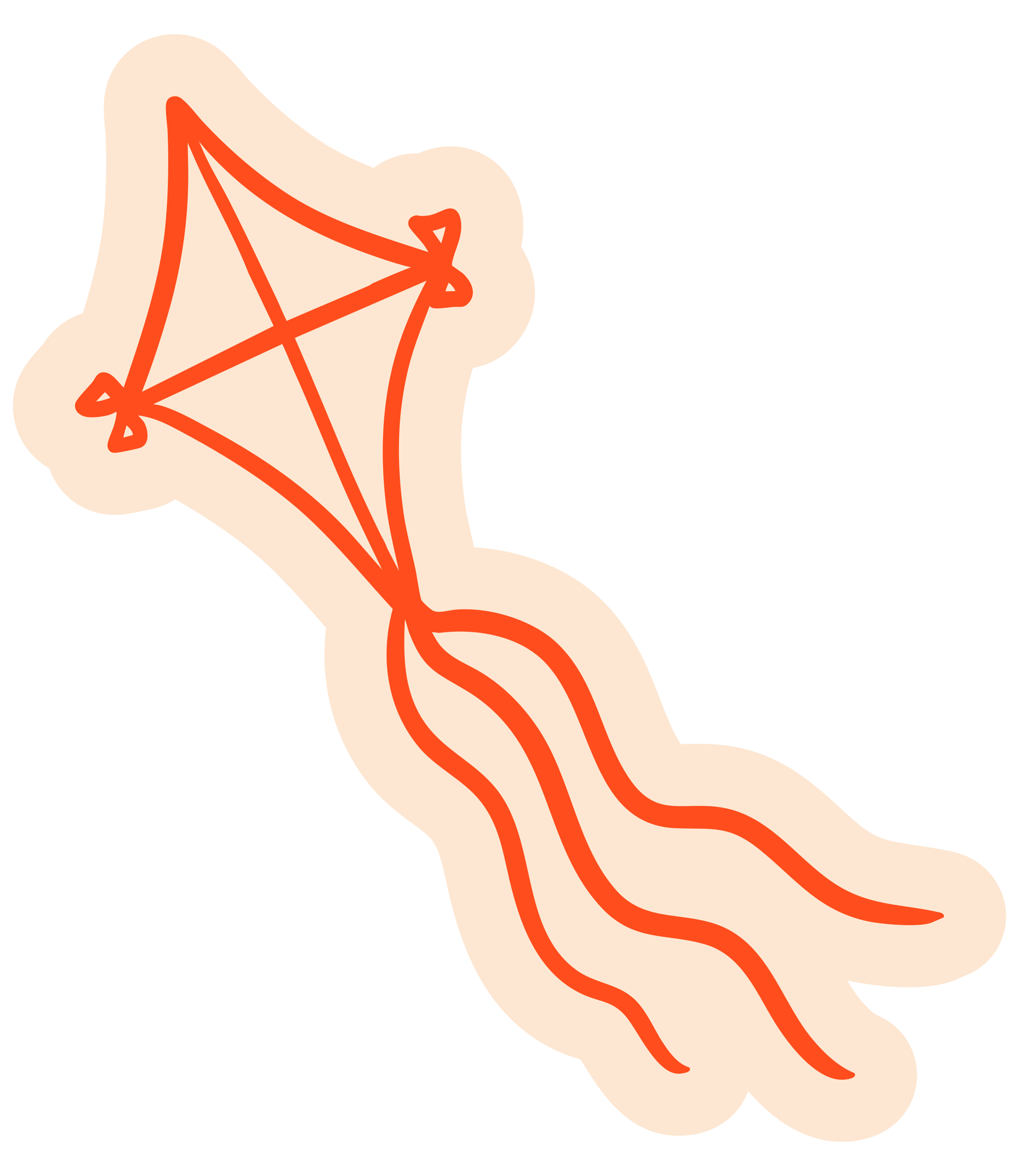 Illustration of a kite flying with bows, in the wind for Hand It Down Kid to Kid Resale Shop in Santa Cruz, CA (by artist, Dorey Kronick)