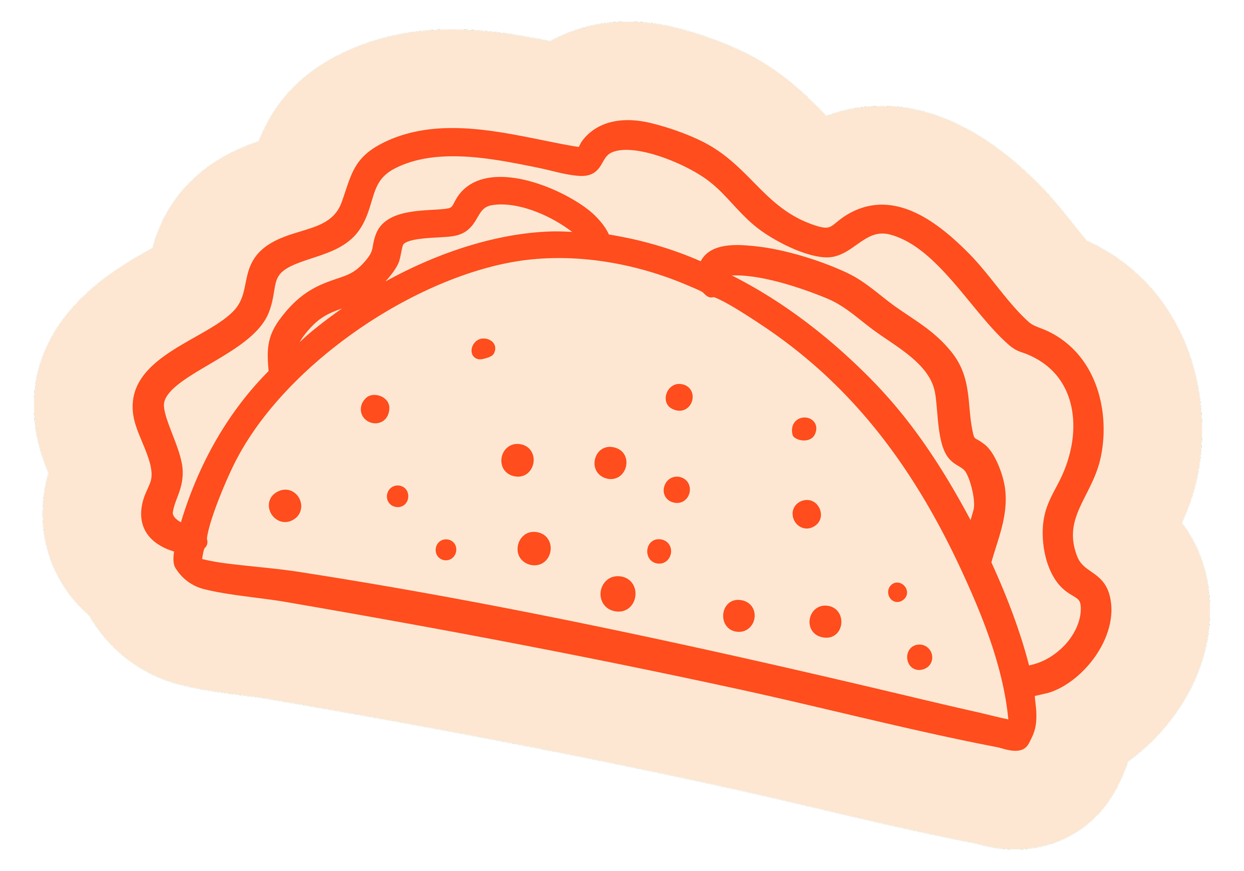 Taco illustration for Hand It Down Kid's Resale Shop in Santa Cruz, CA (by graphic designer, Dorey Kronick)