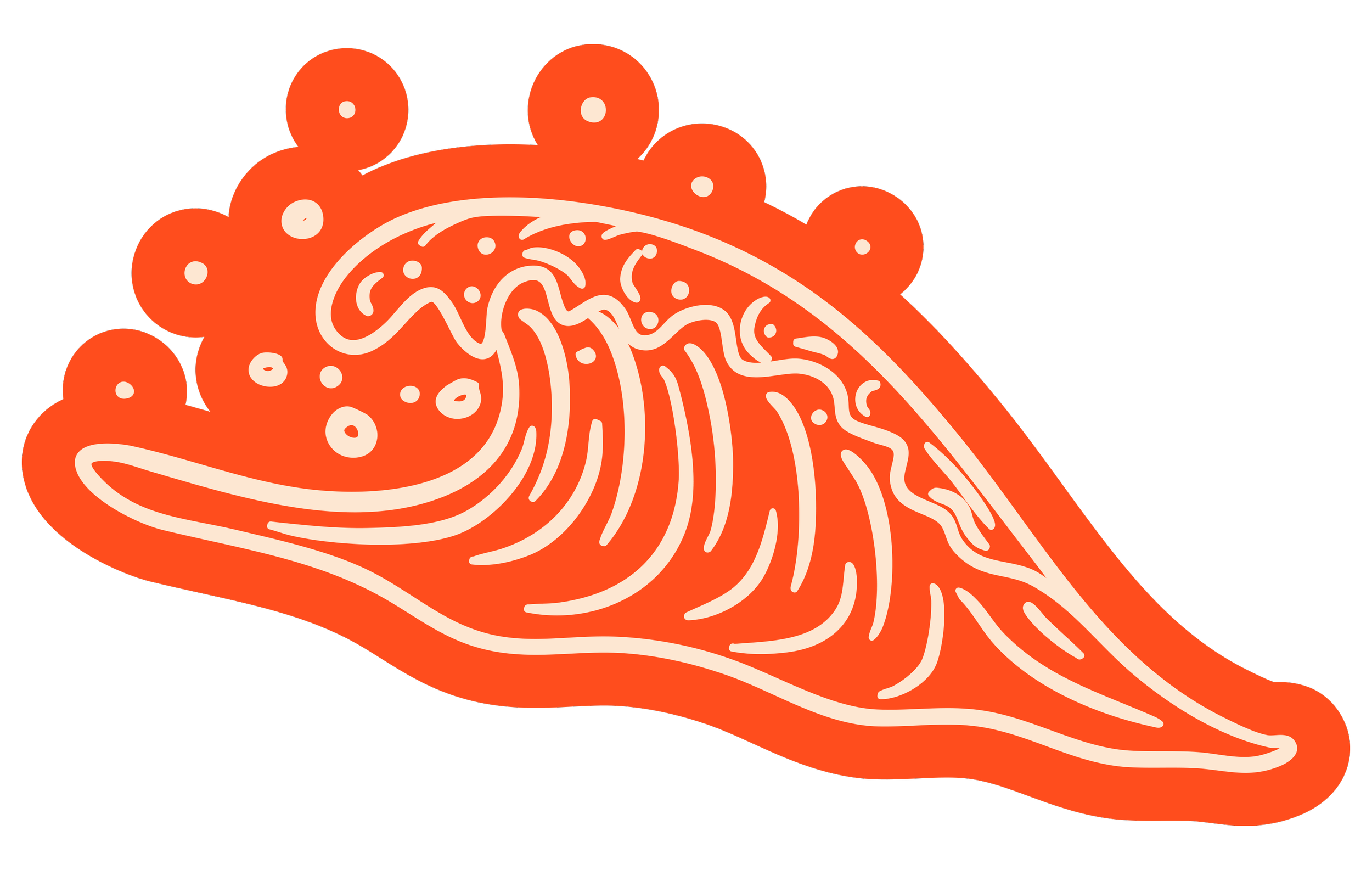 Illustration of an ocean wave crashing with splashes for Hand It Down Kid's Resale Shop in Santa Cruz, CA (by graphic designer, Dorey Kronick)
