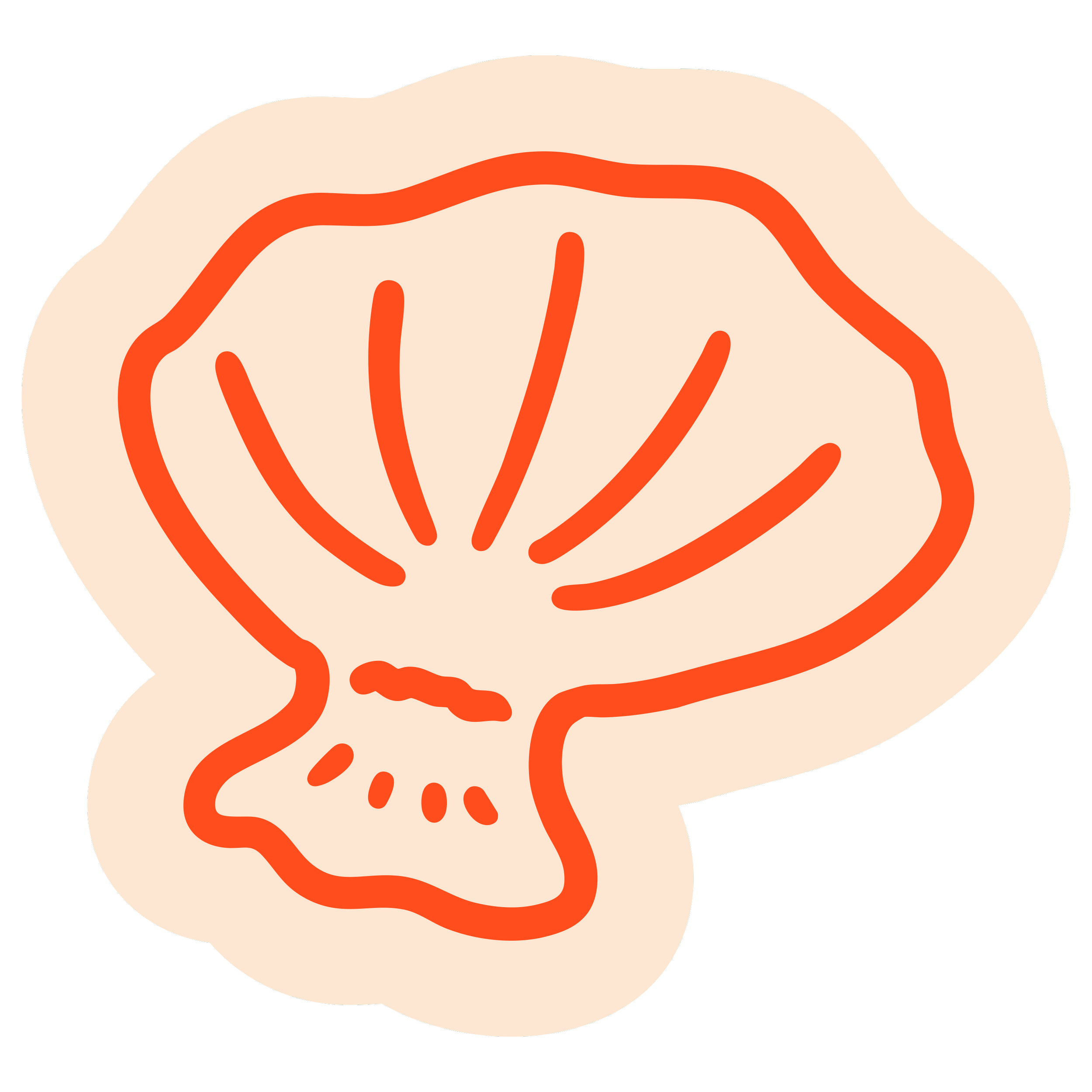 Illustration of a sea shell for Hand It Down Kid to Kid Resale Shop in Santa Cruz, CA (by graphic designer, Dorey Kronick)