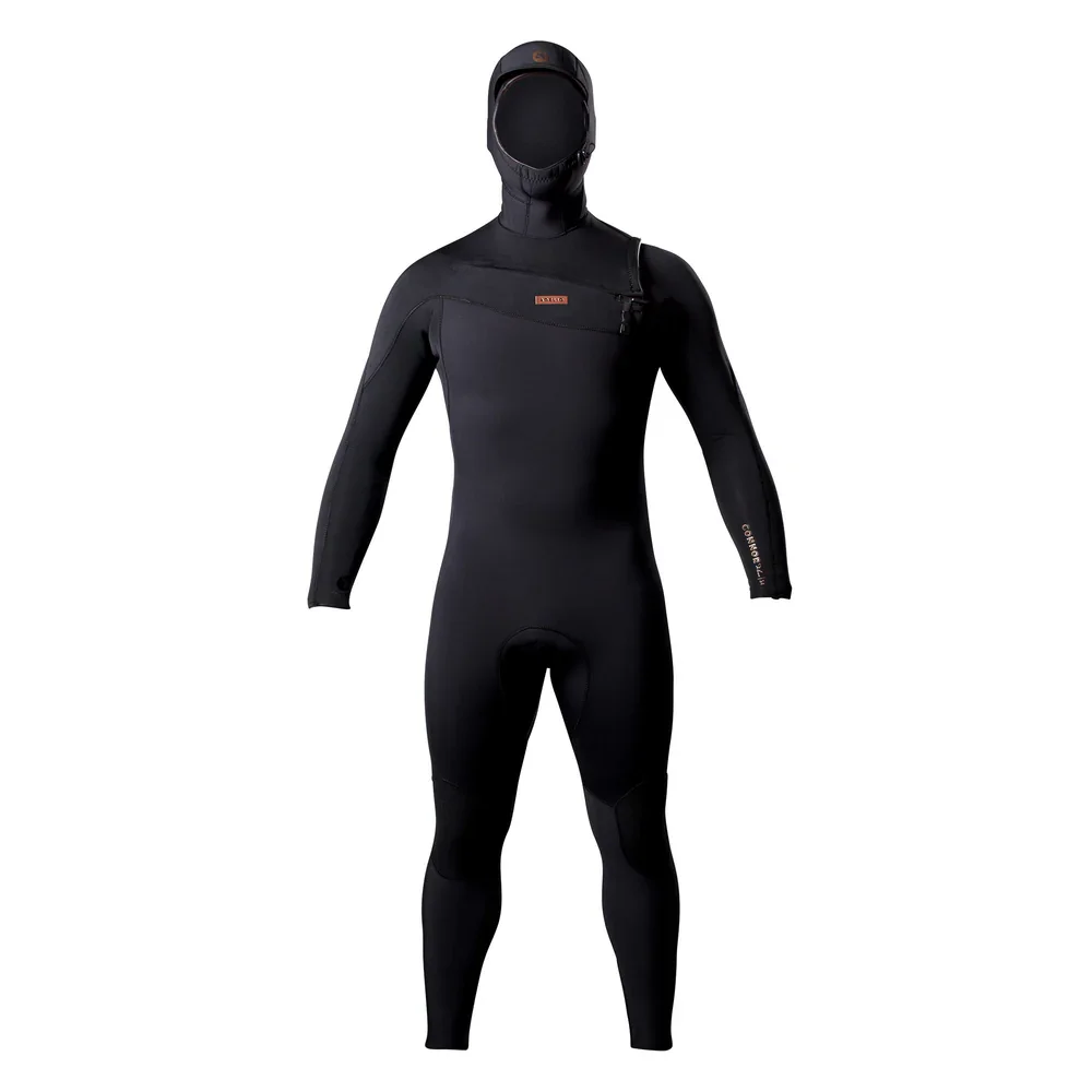 Adelio Mens Connor 5/4 Deluxe Hooded Black Fullsuit