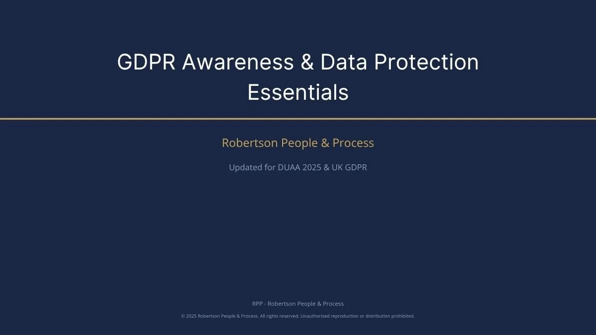 GDPR Awareness Training Deck (DUAA 2025‑Aligned)