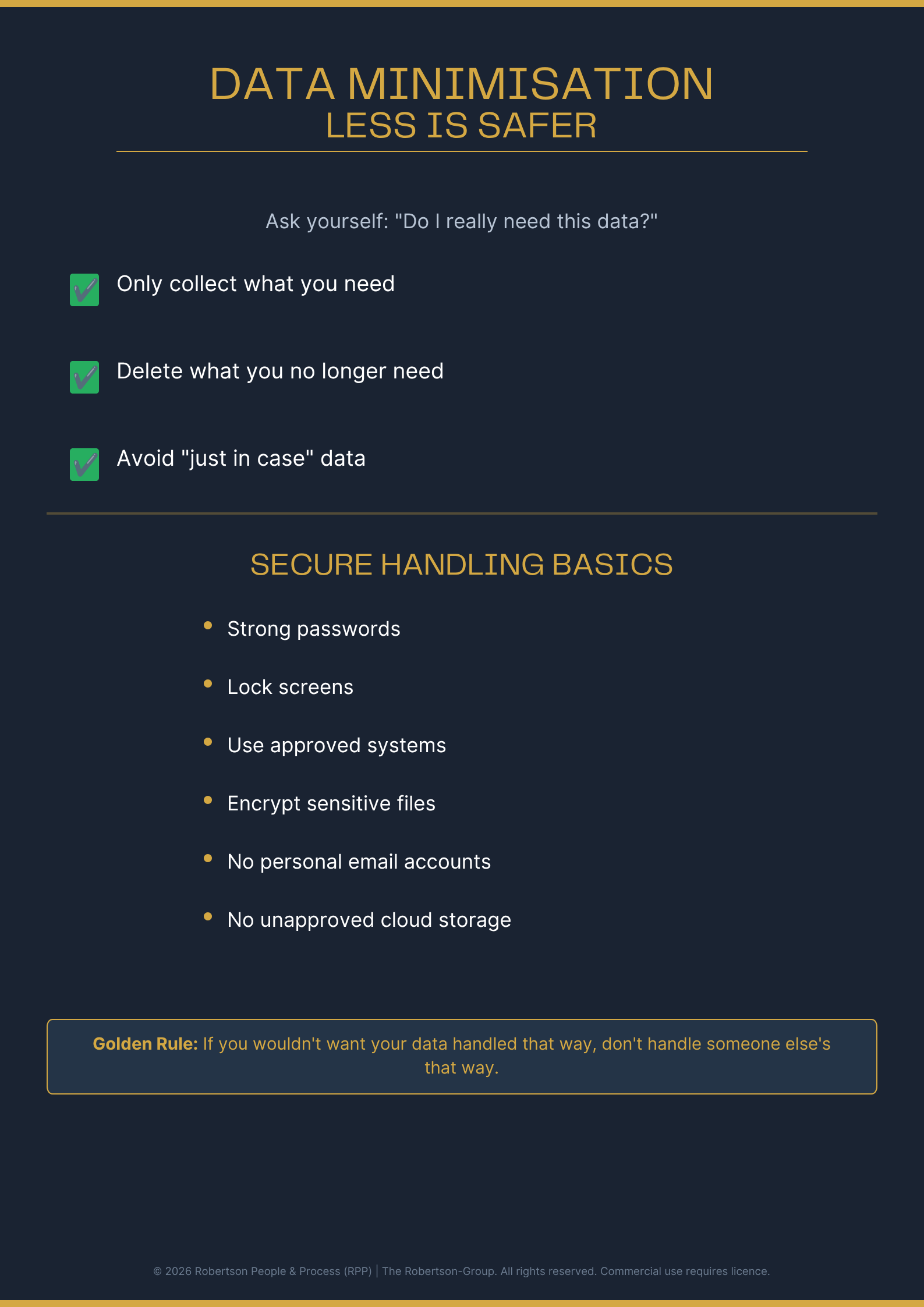 Poster - Data Minimisation & Secure Handling