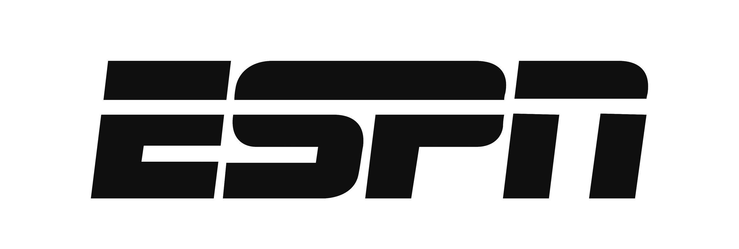 Black and white logo of the ESPN sports network.