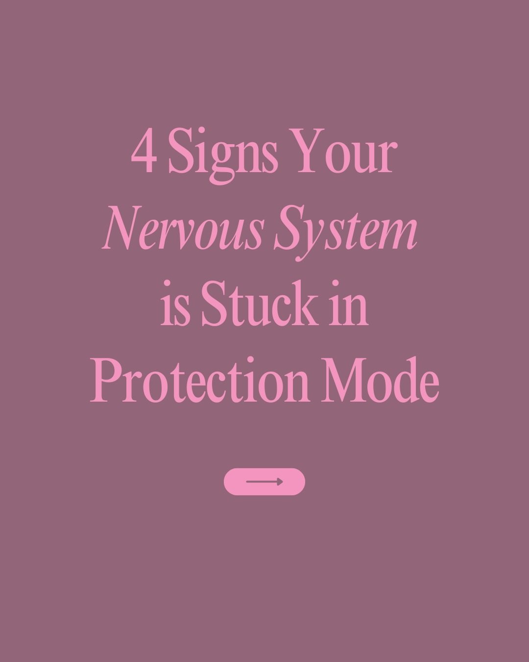 Your nervous system isn&rsquo;t working against you. It&rsquo;s working to protect you.

If you recognize yourself in any of these signs, there&rsquo;s a reason.

&bull; You struggle to relax because your brain learned that staying alert felt safer t